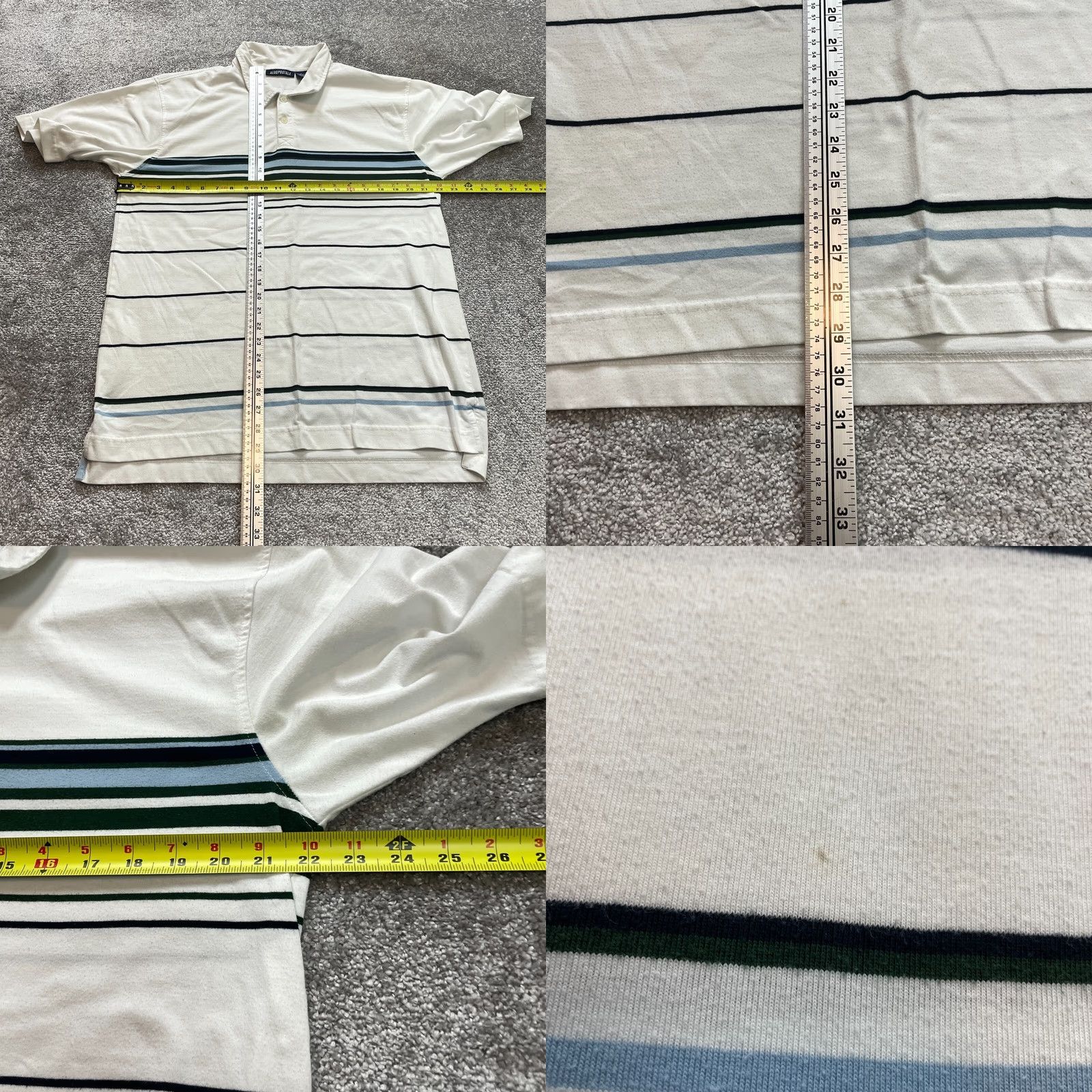 Vintage VINTAGE Aéropostale Polo Shirt Mens L White Striped Logo Golf Rugby Preppy Vintage Mens L White Polo Size US L / EU 52-54 / 3 - 8 Thumbnail