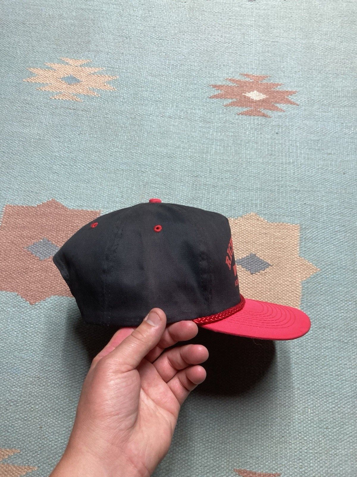 Vintage SnapBack hat Rich’s rifles Ashley Michigan hunting black red Size ONE SIZE - 7 Thumbnail