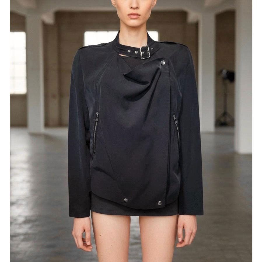 Cop Copine The Cop Copine Draped Moto Jacket Size ONE SIZE - 2 Thumbnail