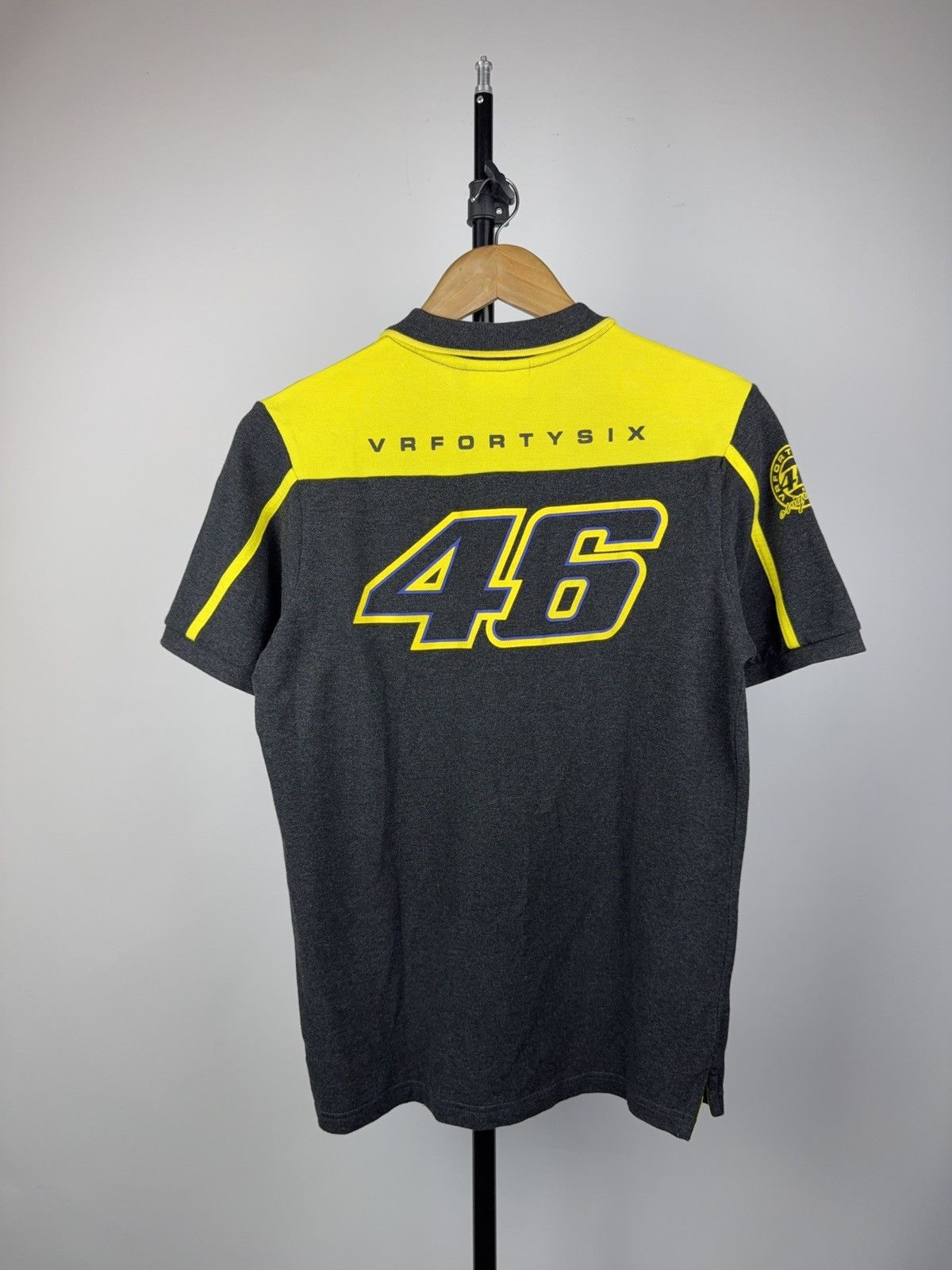 Vintage Racing VR46 Valentino Rossi Polo Shirt Grey Yellow MotoGP Size US S / EU 44-46 / 1 - 7 Thumbnail