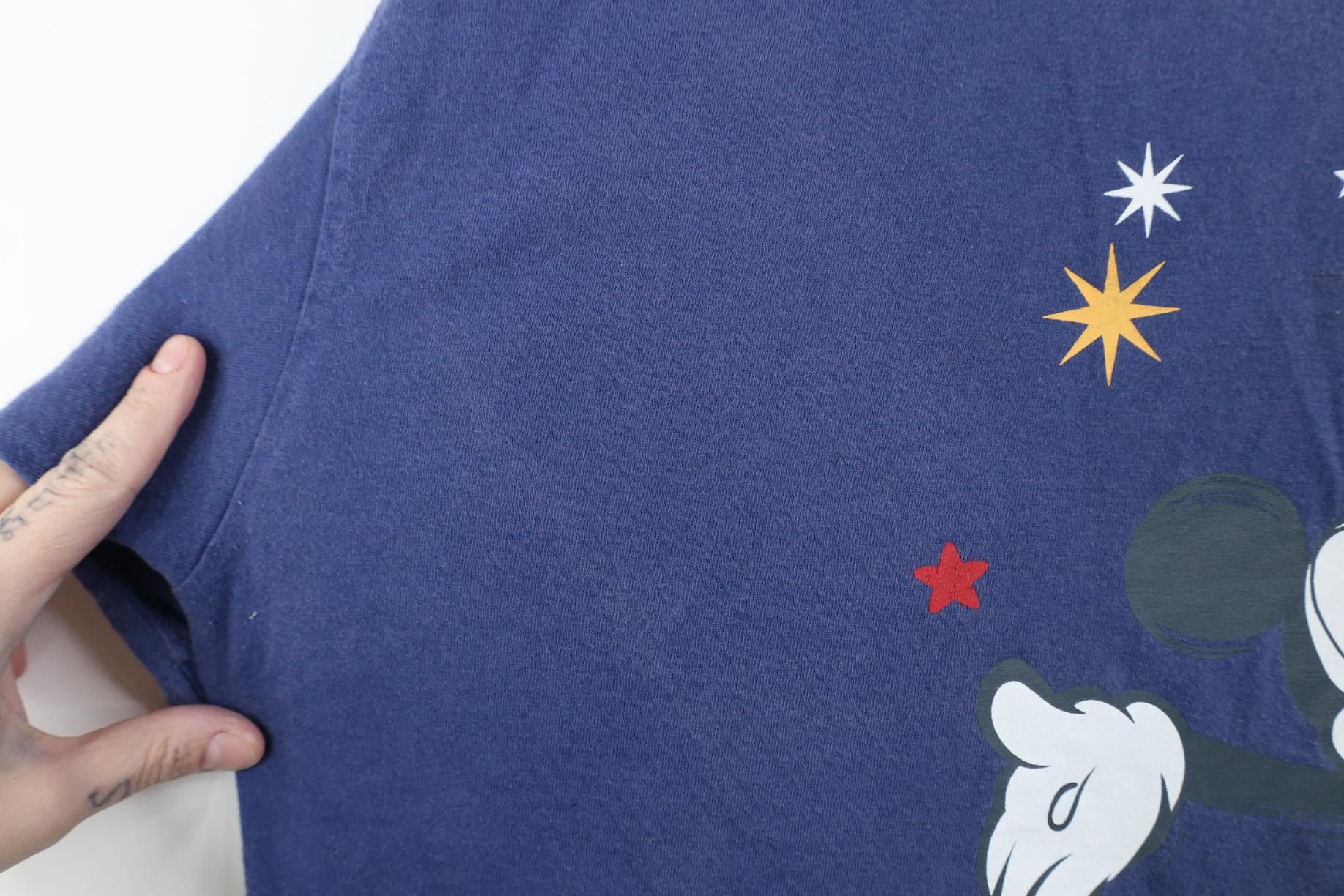 Disney Vintage 90s Y2K Disney Mickey Mouse Fireworks T-Shirt Blue Size US XXL / EU 58 / 5 - 5 Thumbnail
