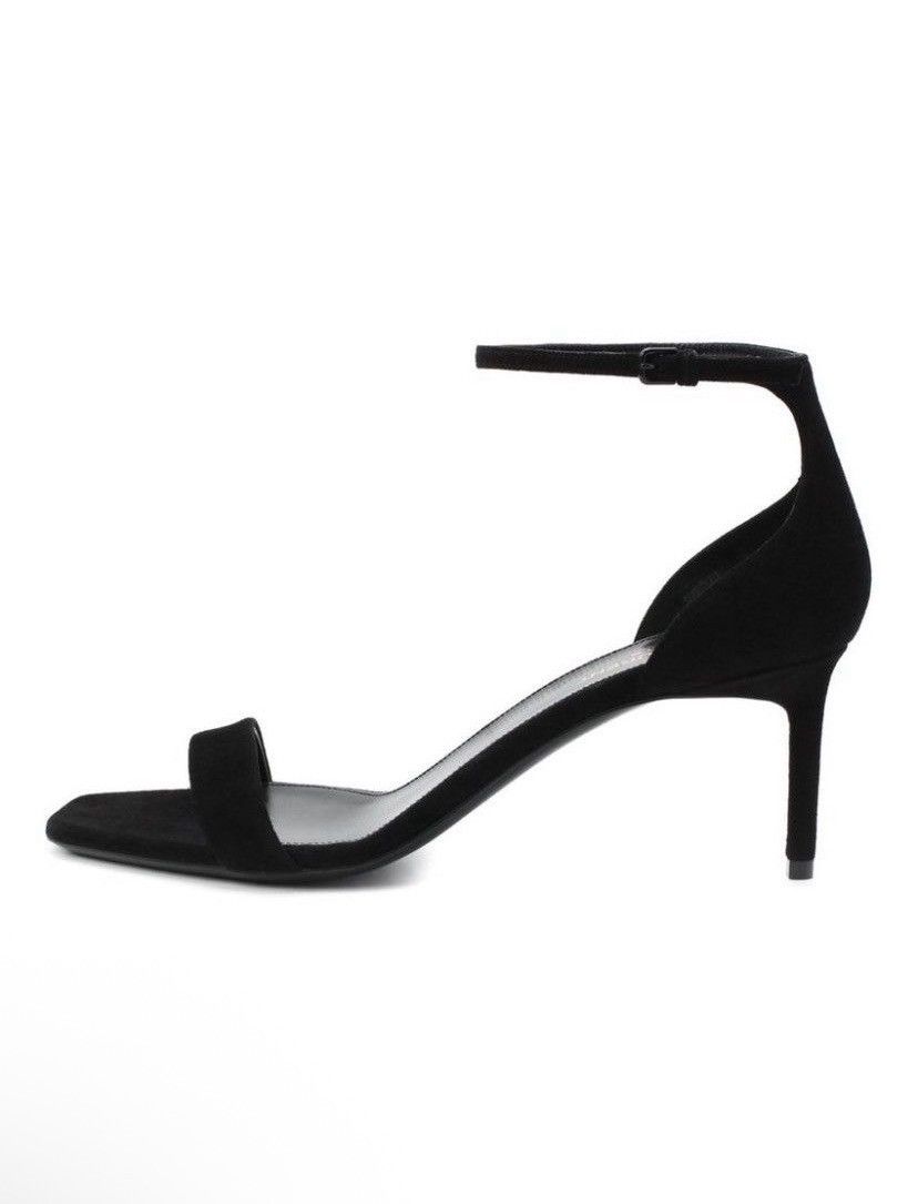 Saint Laurent Paris Saint Laurent Black Velvet Sandals Size US 7 / IT 37 - 1 Thumbnail