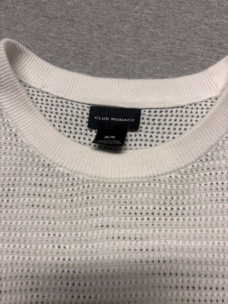 Club Monaco Club Monaco Blue-White Mesh Sweater Size US M / EU 48-50 / 2 - 2 Thumbnail