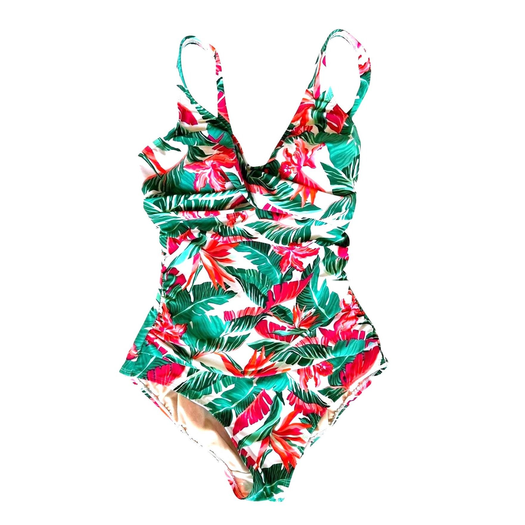Designer Kona Sol Swimsuit Large 12 14 Tropical Floral One Piece Tumm Size L / US 10 / IT 46 - 1 Thumbnail