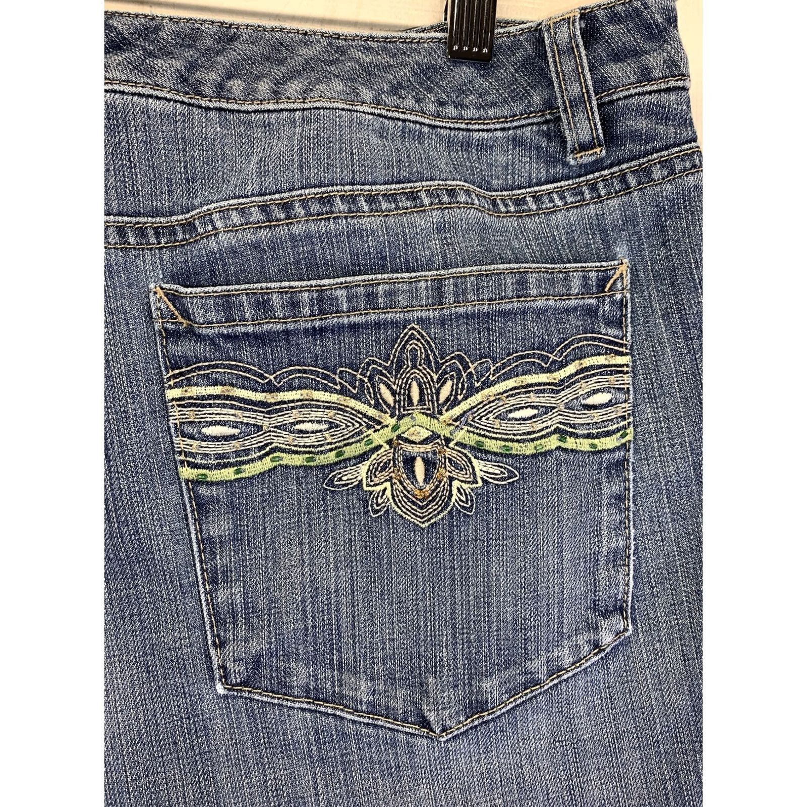 Talbots Talbots Petites Stretch Embroidered Denim Jeans Womens Size 12P Blue Cotton Blend Straight - Mens? Size 34" / US 12 / IT 48 - 7 Thumbnail