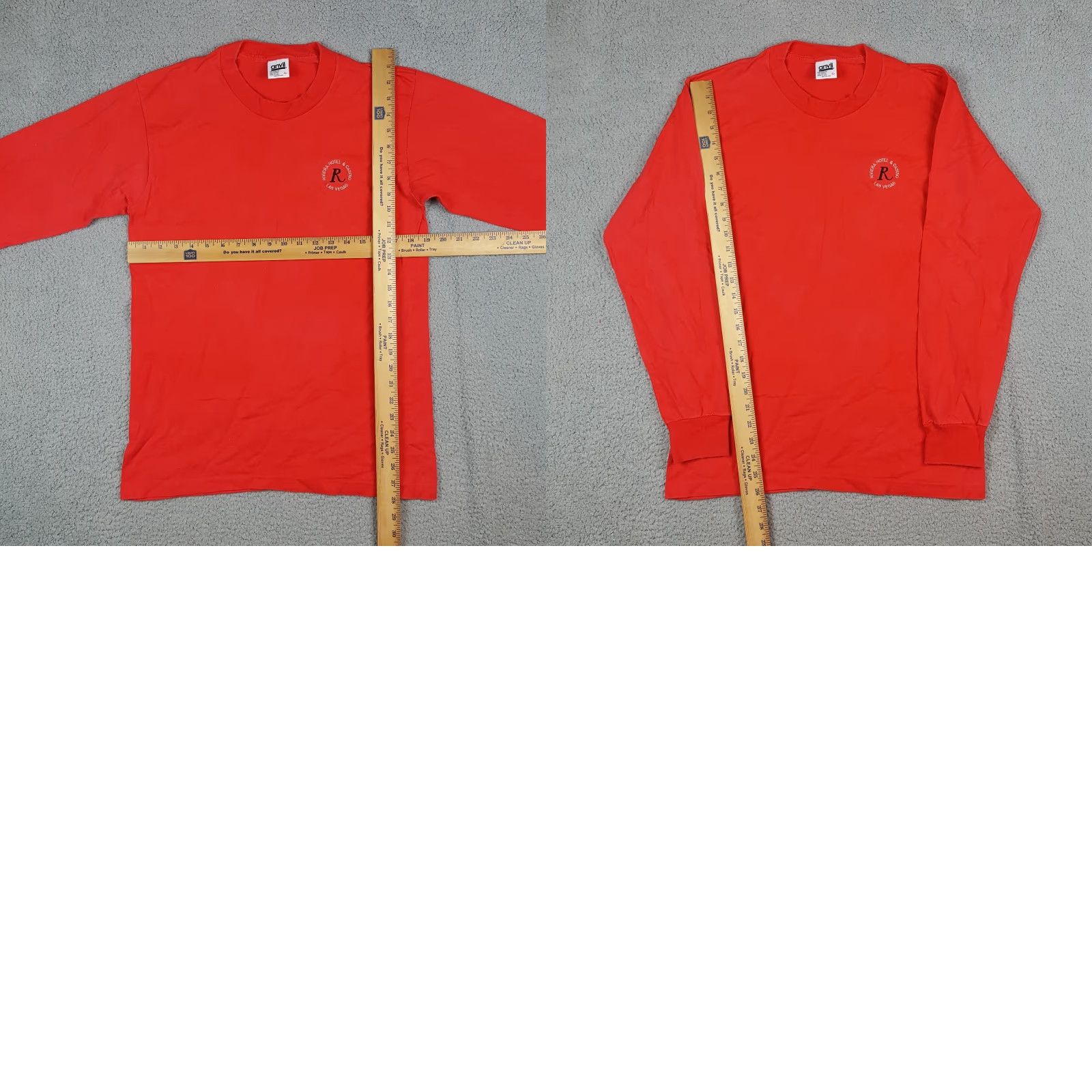 Anvil Vintage 90s Las Vegas Riviera Casino Long Sleeve T-Shirt Men S Red Casino Cards Y2K Size US S / EU 44-46 / 1 - 8 Thumbnail