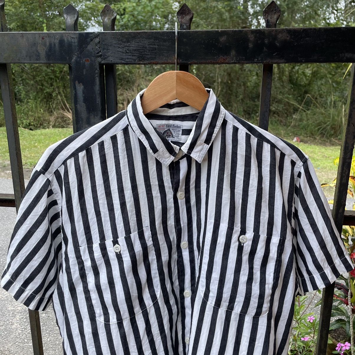 Japanese Brand × Vintage 🔥Vintage Candi Fantasi Double Pocket Striped Buttons Shirts Size US L / EU 52-54 / 3 - 4 Thumbnail