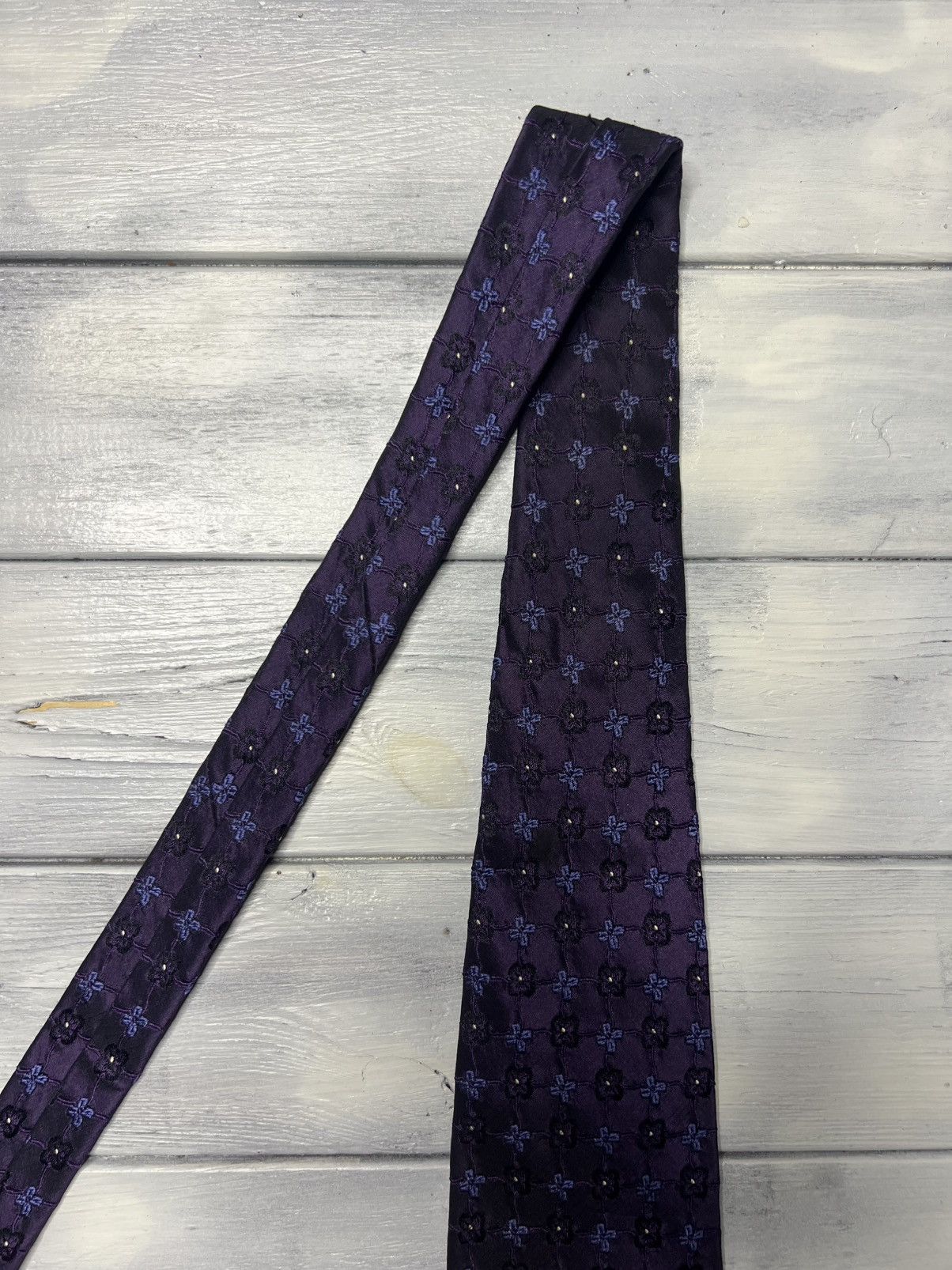 Balmain Rare Luxury Tie Balmain 100% Silk Flowers Size ONE SIZE - 4 Thumbnail