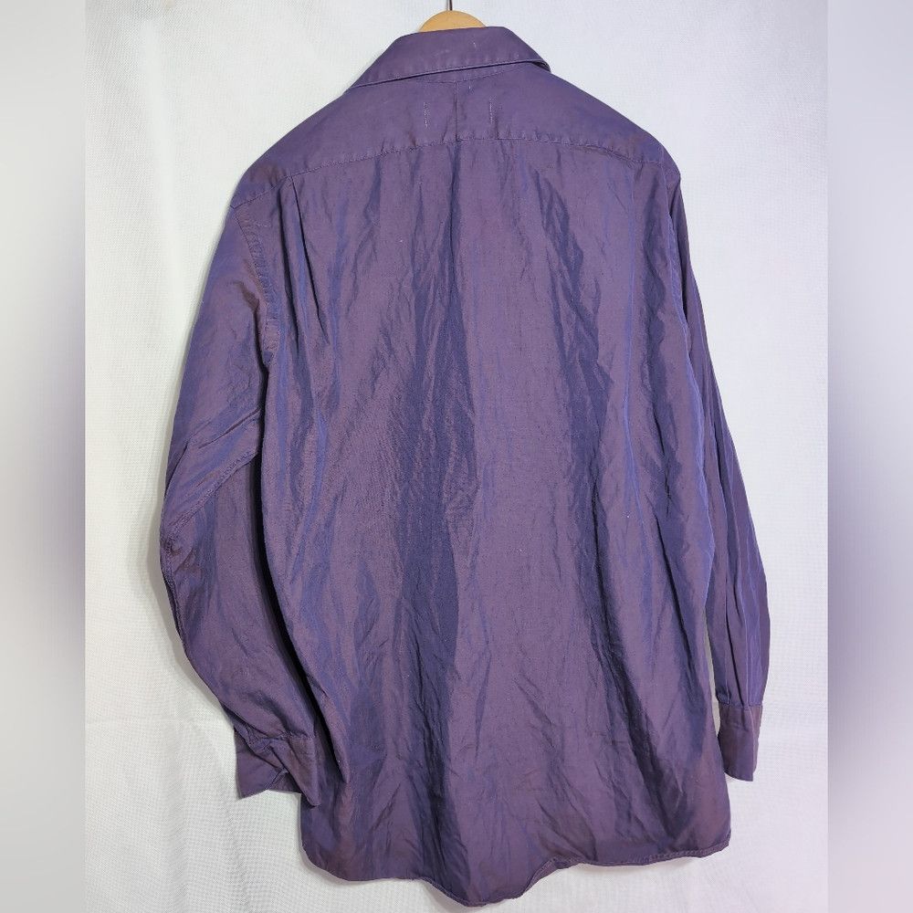 Designer Vintage Kenneth Gordon 16.5-34 Purple Cotton Button-Up Shir Size US L / EU 52-54 / 3 - 4 Thumbnail