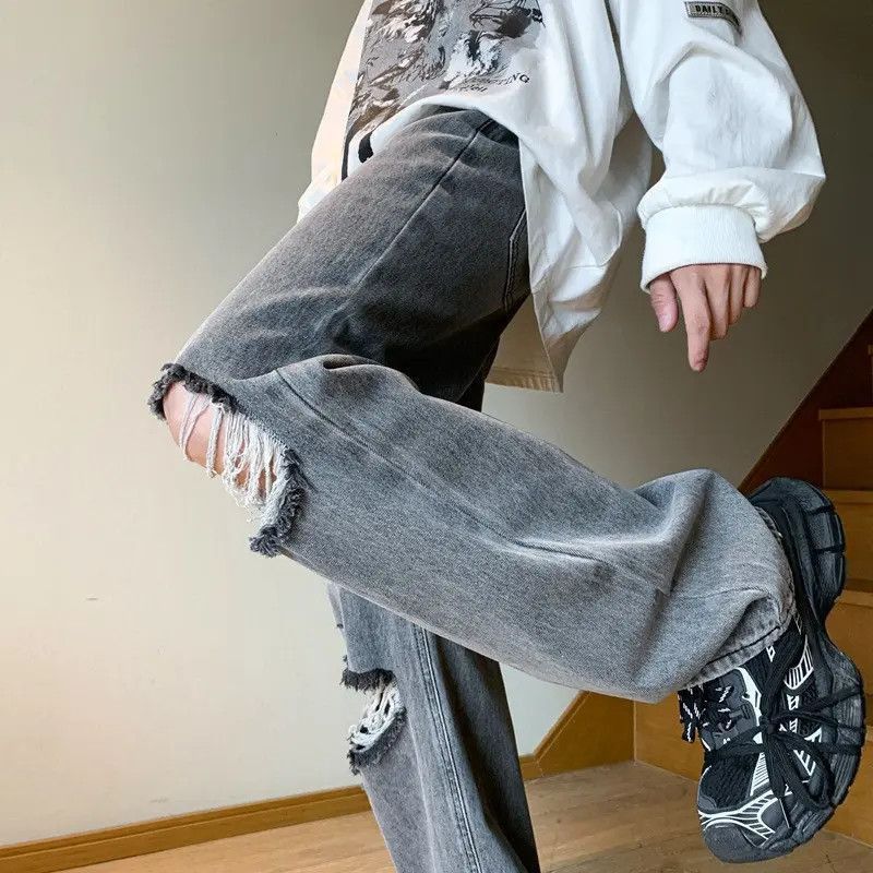 Japanese Brand Loose hip-hop wide leg ripped jeans Size US 30 / EU 46 - 2 Thumbnail