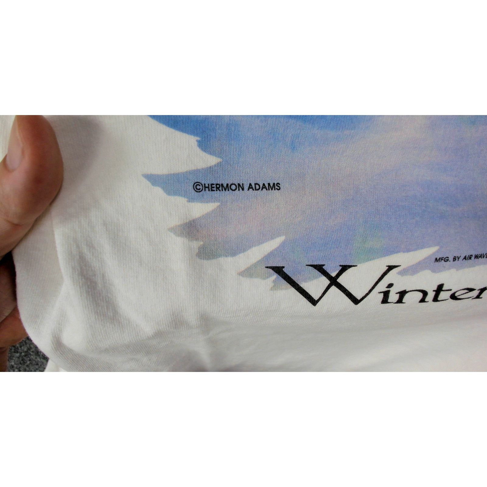 Anvil Vintage | 90s Hermon Adams "Winter" Single Stitch Art Tee Size US XL / EU 56 / 4 - 12 Thumbnail