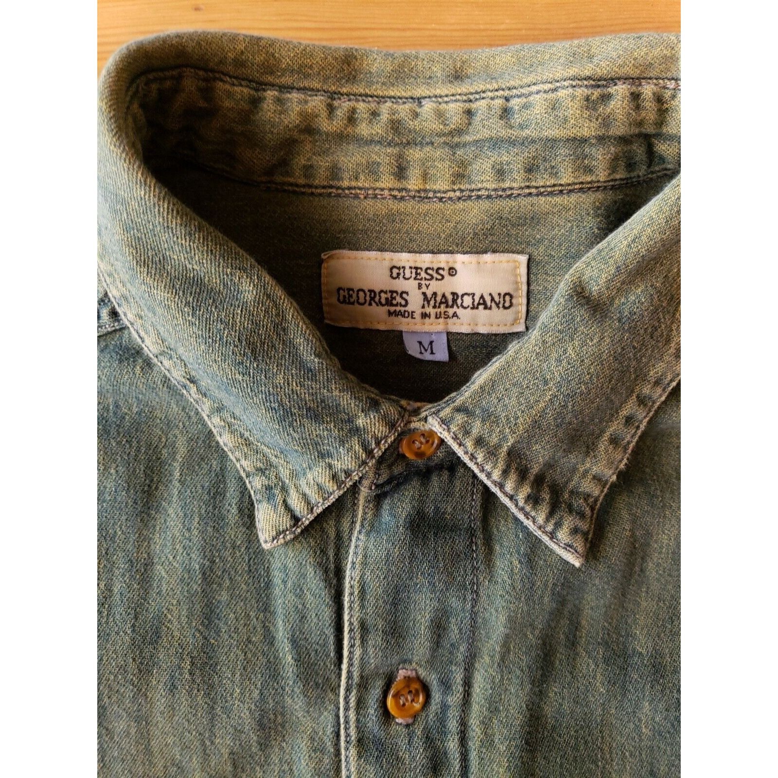 Guess 80s Guess Georges Marciano Denim Shirt Mens M Distressed Ove Size US M / EU 48-50 / 2 - 3 Thumbnail