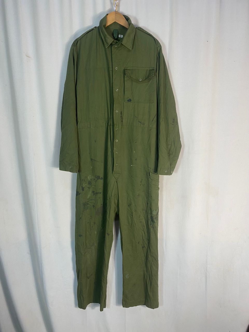Vintage Vintage us army 80s olive green coverall Size US 37 - 14 Thumbnail
