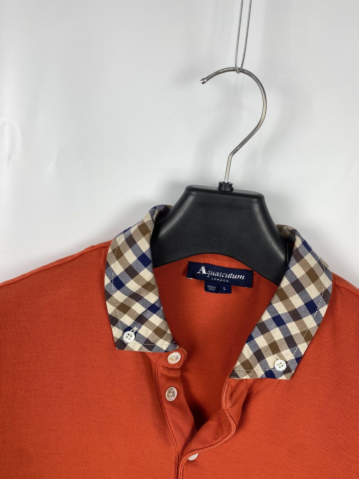 Aquascutum Aquascutum Collared Polo Tee Check Color Cotton size L Size US L / EU 52-54 / 3 - 2 Thumbnail