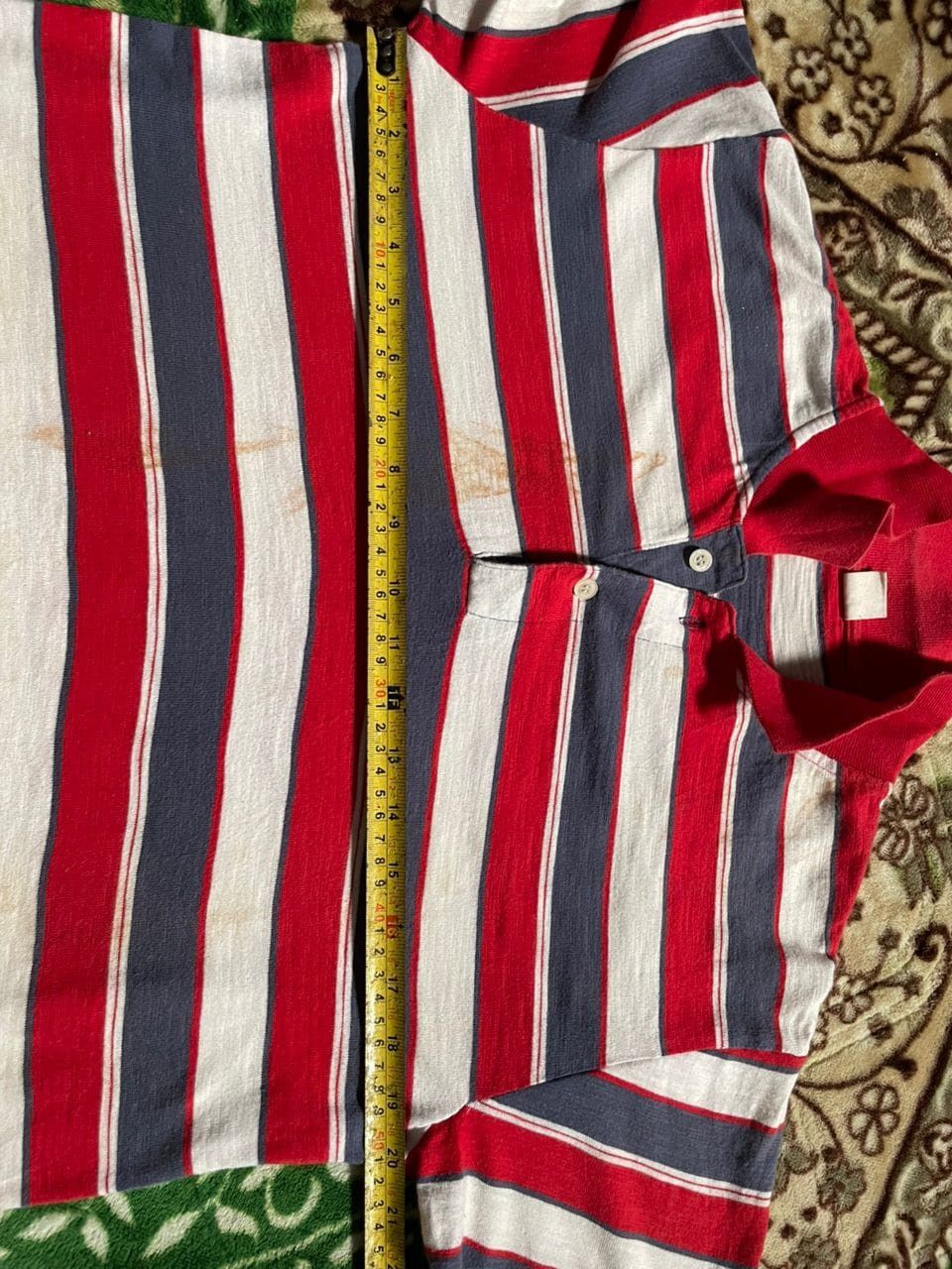 Vintage K6-21 Power To The People Striped red blue Polo Shirt Size US L / EU 52-54 / 3 - 9 Thumbnail