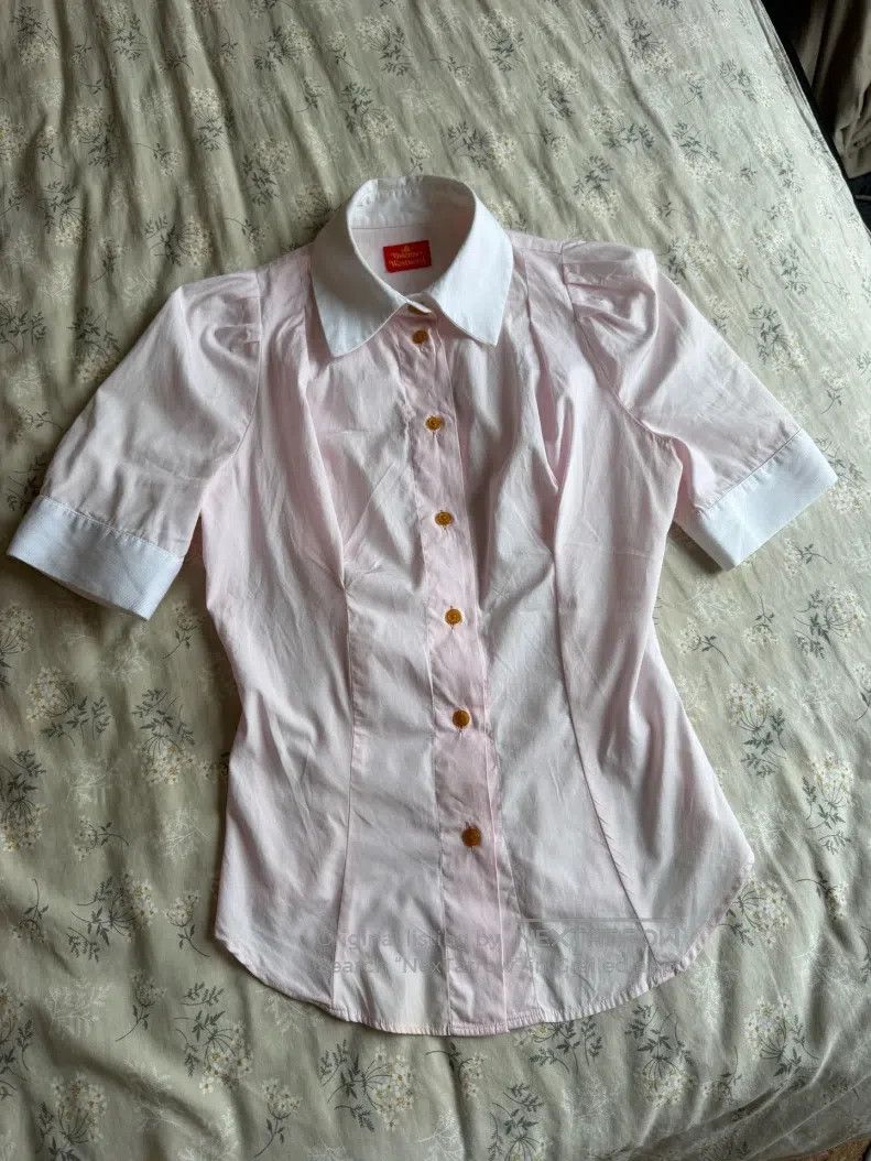 Vivienne Westwood Vivienne Westwood Vintage Light Pink Polo Shirt + Brown Ve Size S / US 4 / IT 40 - 5 Thumbnail