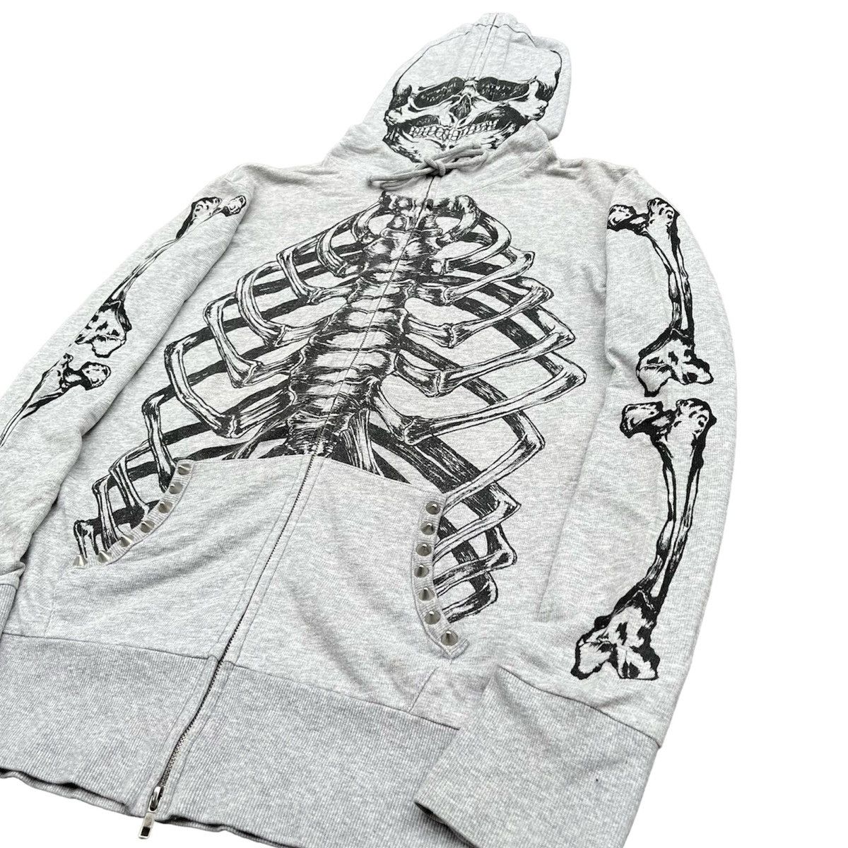 Seditionaries 2000s Glad News Skulls Skeleton Bone Full Zip Hoodie Lgb Goa Size US M / EU 48-50 / 2 - 4 Thumbnail