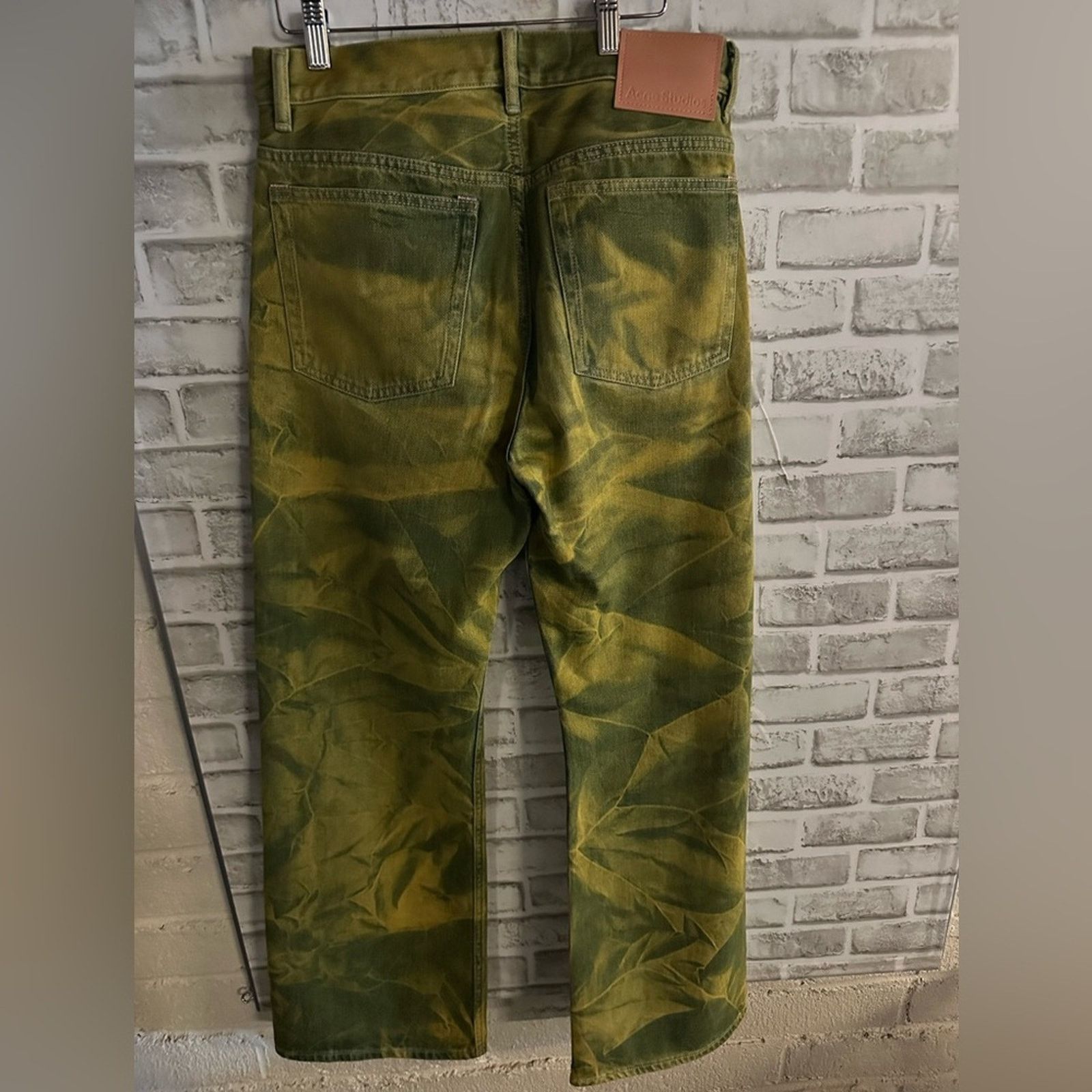 Acne Studios Jello 2021M Wide Jeans EU 30 Electric Green / Yellow Tie Dye Size US 36 / EU 52 - 7 Thumbnail