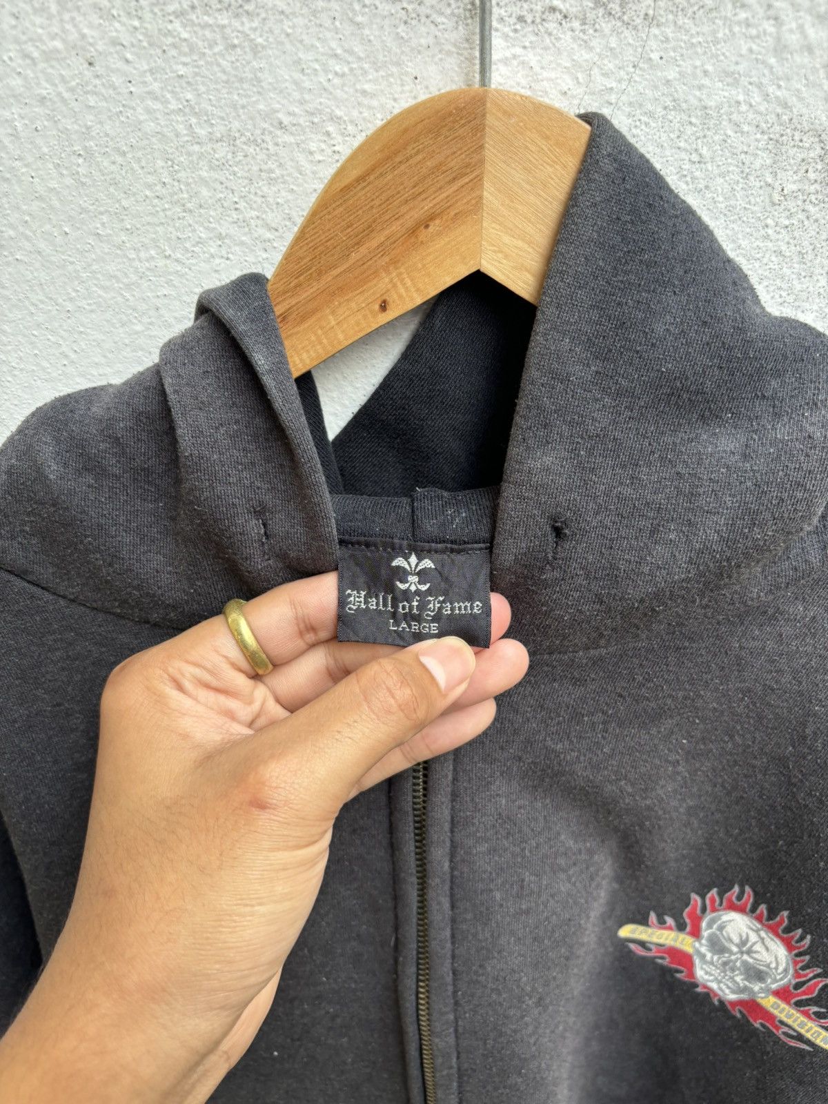 Harley Davidson × West Coast Choppers Sun Faded Hall Of Fame Flame Fire Zip Up Hoodie Size US L / EU 52-54 / 3 - 8 Thumbnail