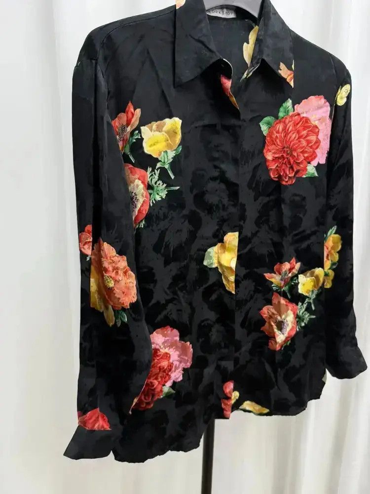 Yohji Yamamoto Yohji Yamamoto Work Shop Flowers Print Shirt-2507 Size US L / EU 52-54 / 3 - 1 Thumbnail