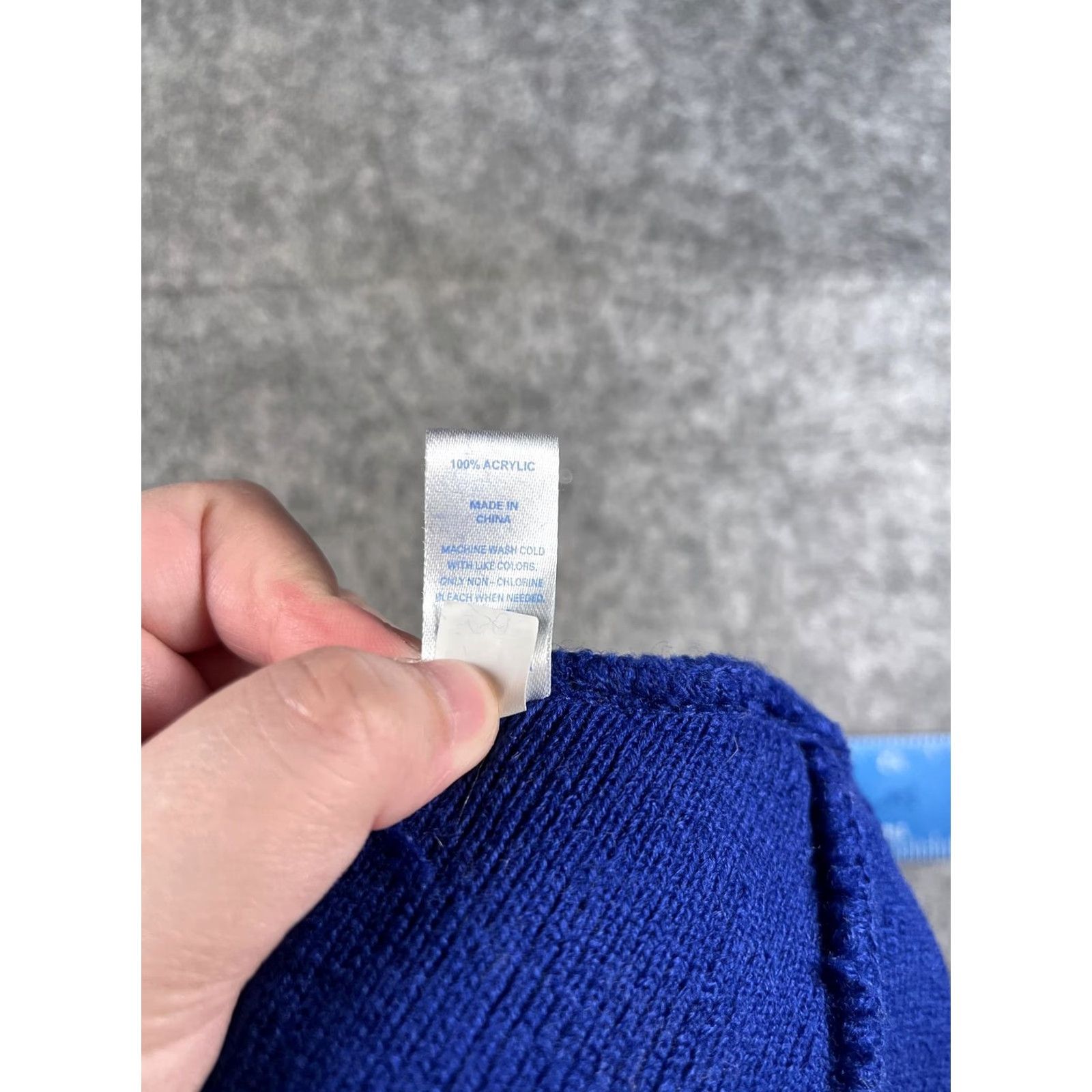 Port & Company Port & Company Beanie Hat Mens One Size Blue Y Logo Knit Winter Stretch Solid Acrylic Size ONE SIZE - 8 Thumbnail
