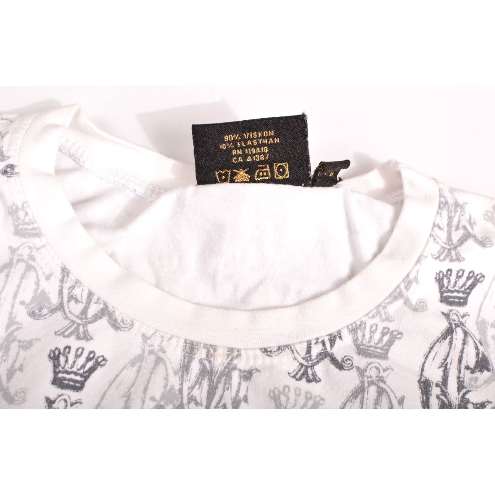 Vintage Christian Audigier Womens Vintage Monogram Designer T-Shirt Tee XL White Size XL / US 12-14 / IT 48-50 - 5 Thumbnail