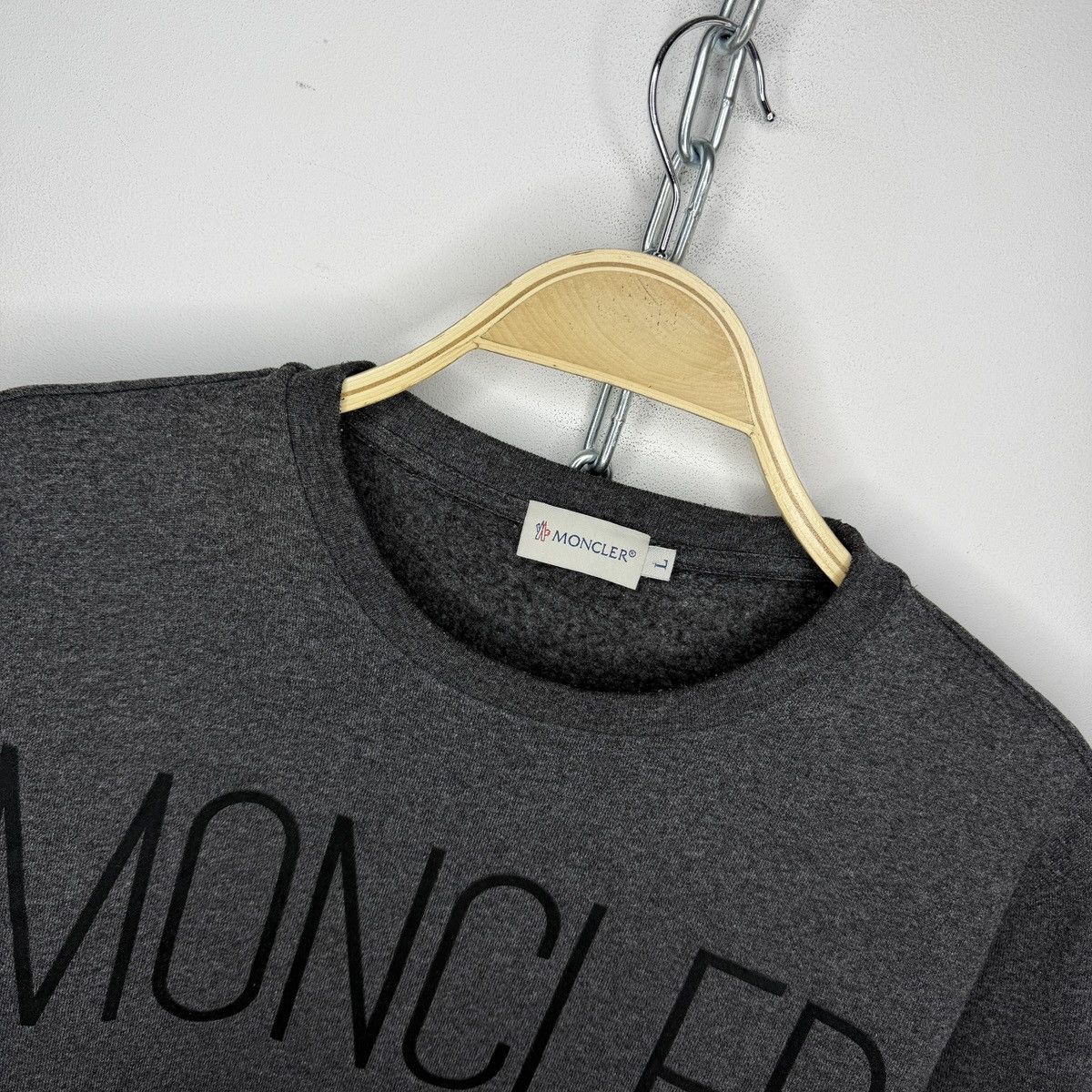 Moncler Moncler Sweatshirt Crewneck Grey Logo Size US M / EU 48-50 / 2 - 5 Thumbnail