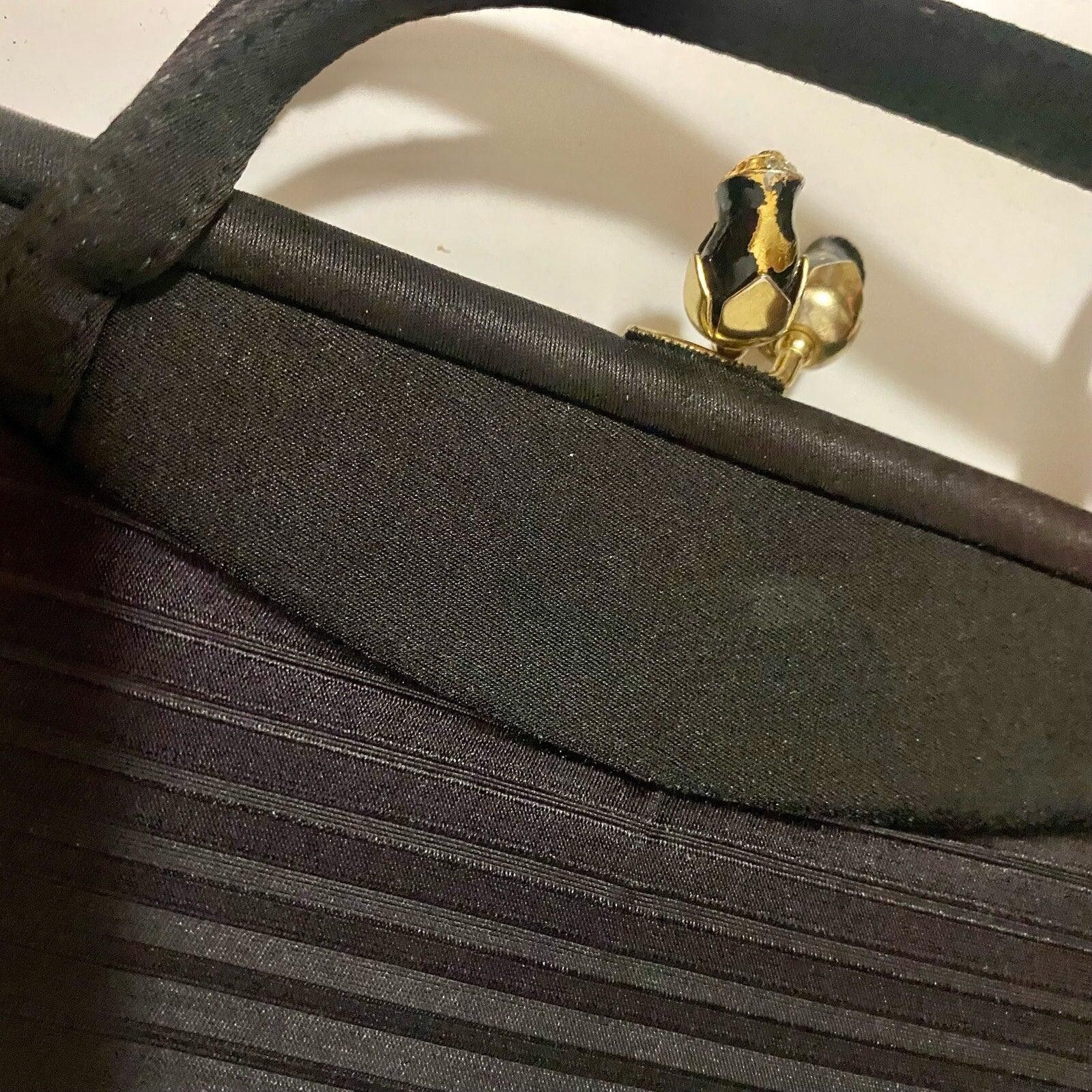 Other Crown Lewis Vintage Black Pleated Purse Evening Bag Size ONE SIZE - 9 Thumbnail