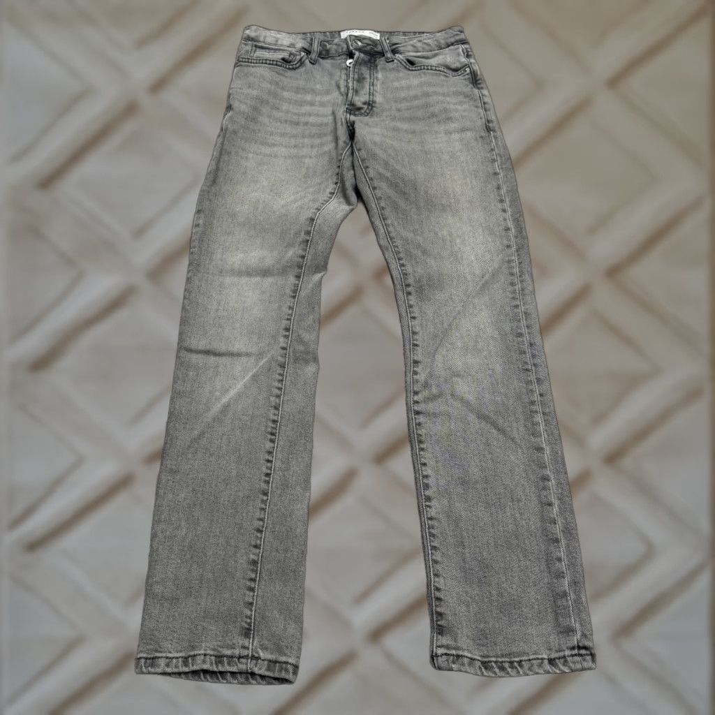 Topman Topman Jeans Mens Slim Fit Button Fly Denim 28x30 Gray Cotton Stretch Casual Size US 28 / EU 44 - 1 Thumbnail