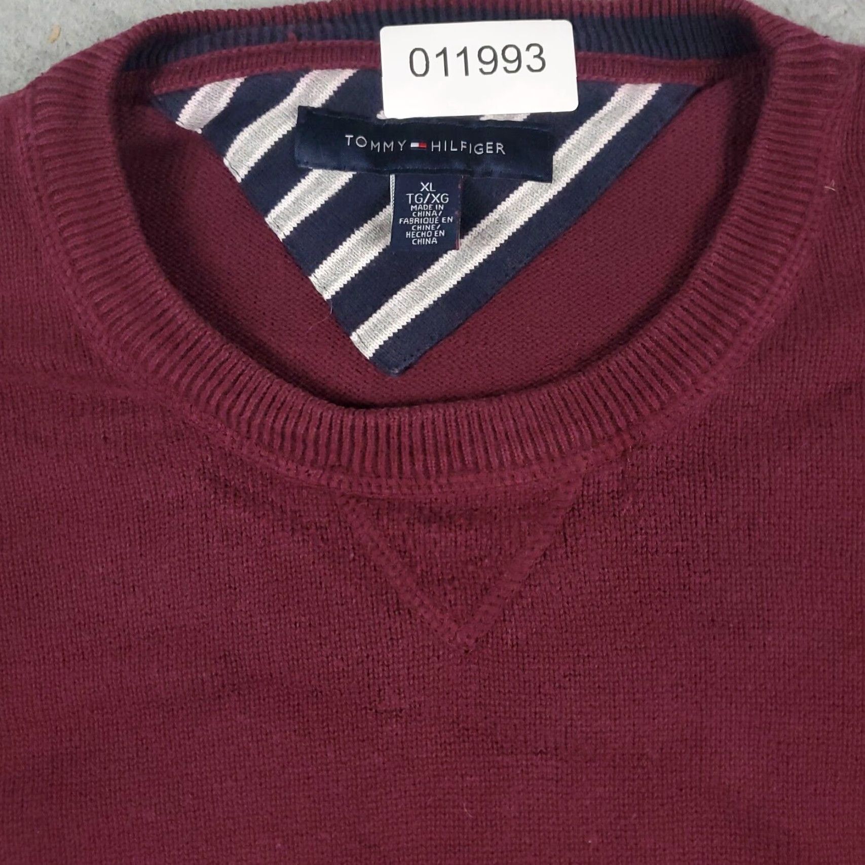 Tommy Hilfiger Tommy Hilfiger Mens Burgundy Casual Long Sleeve Pullover Sweater Shirt Extra Large XL Size US XL / EU 56 / 4 - 2 Thumbnail