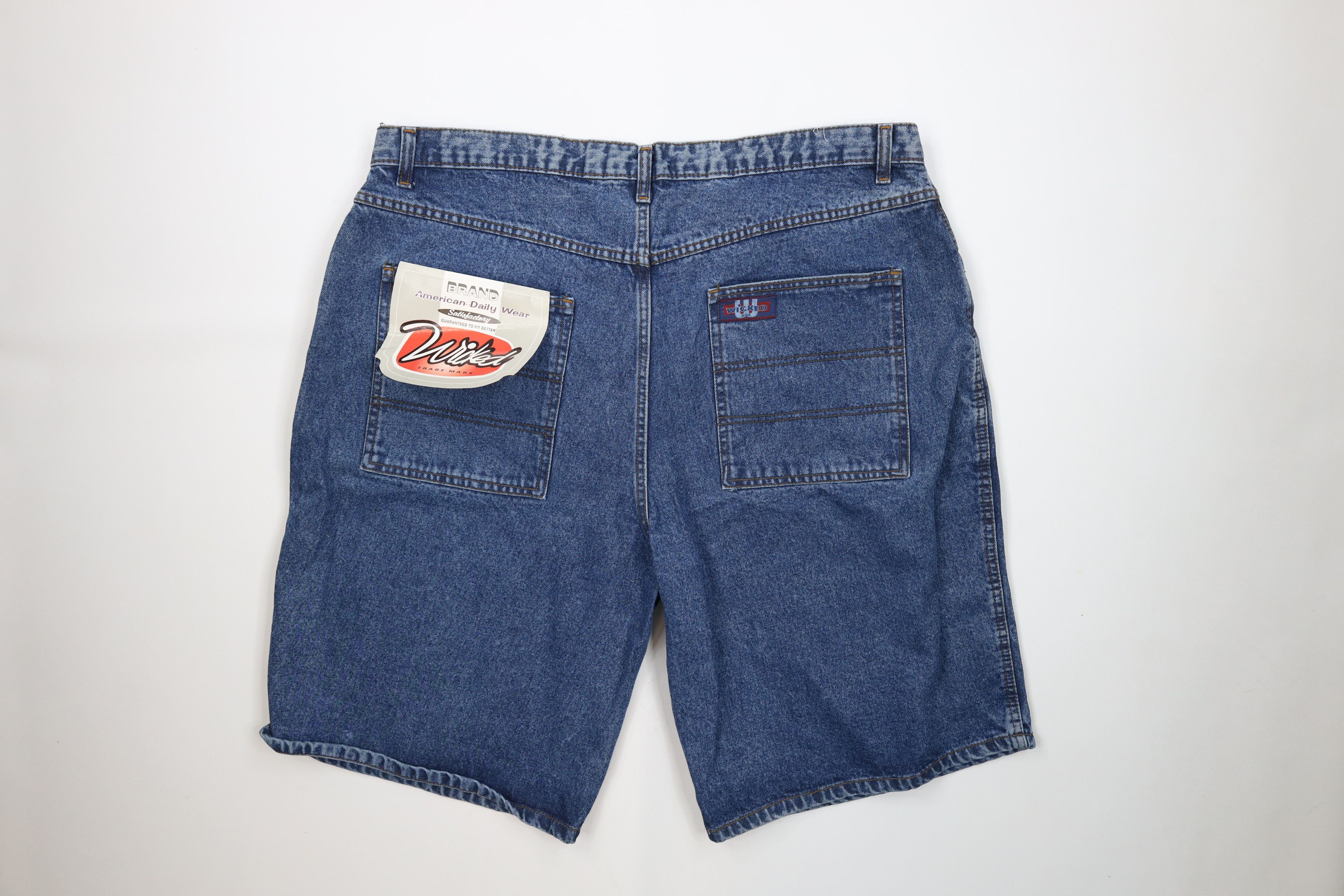 Vintage Deadstock Vintage 90s Streetwear Jean Shorts Jorts Blue Size US 44 / EU 60 - 7 Thumbnail