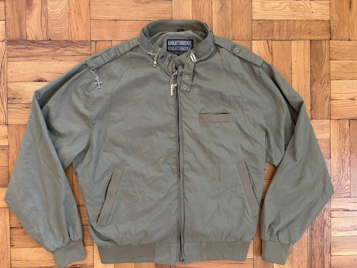 Japanese Brand Vintage Knightsbridge Bomber Jacket Chain Hardware Size US L / EU 52-54 / 3 - 1 Thumbnail