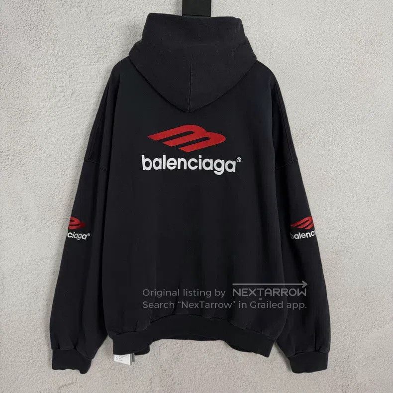 Balenciaga Balenciaga 3B Letter Logo Printed Hooded Casual Sweatshirt Size US M / EU 48-50 / 2 - 2 Thumbnail