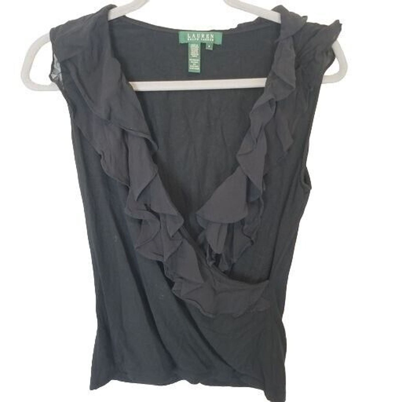 Lauren Ralph Lauren Lauren Ralph Lauren Womens Ruffle Surplice Top Sz S Classic Size S / US 4 / IT 40 - 1 Thumbnail