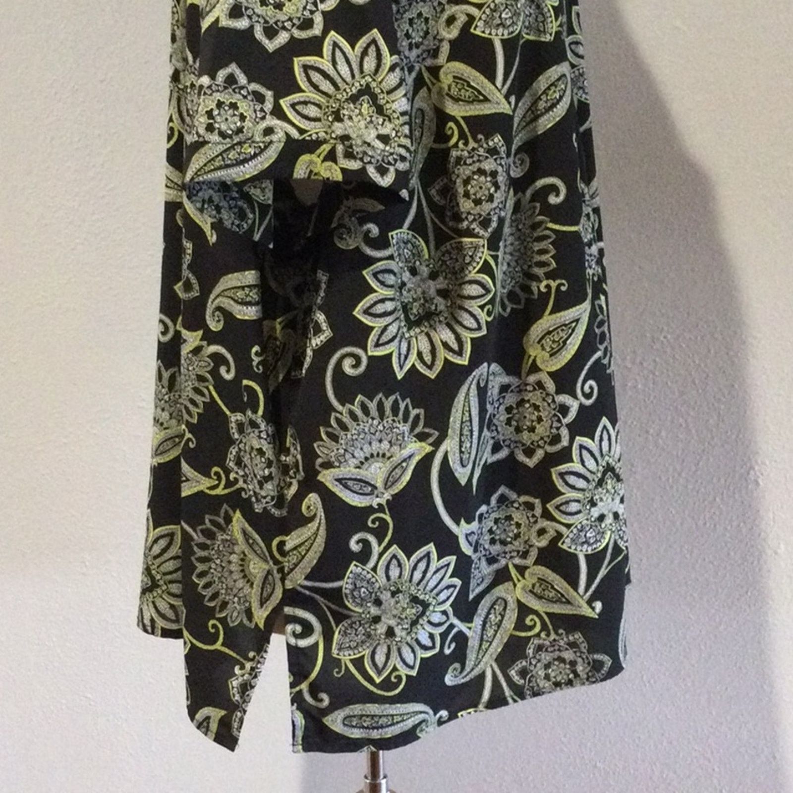 Other Catherines Blk/Green Paisley Button Front Top 3X 26/28W Size 3XL / US 20-22 - 6 Thumbnail