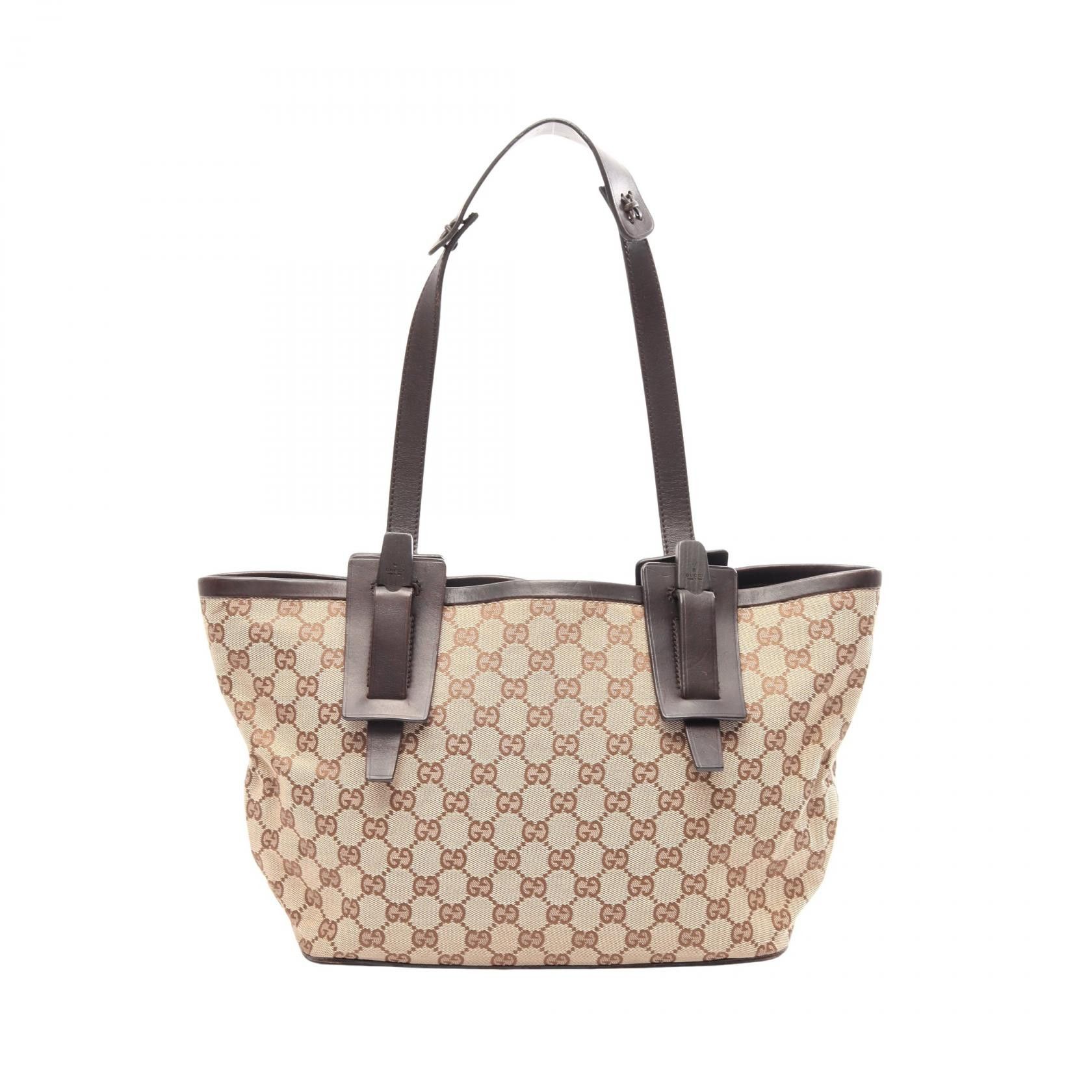 Gucci Gucci Gucci GG Canvas Tote Bag Leather Tote Bag 106241 DUTY FREE for USA Size ONE SIZE - 1 Thumbnail