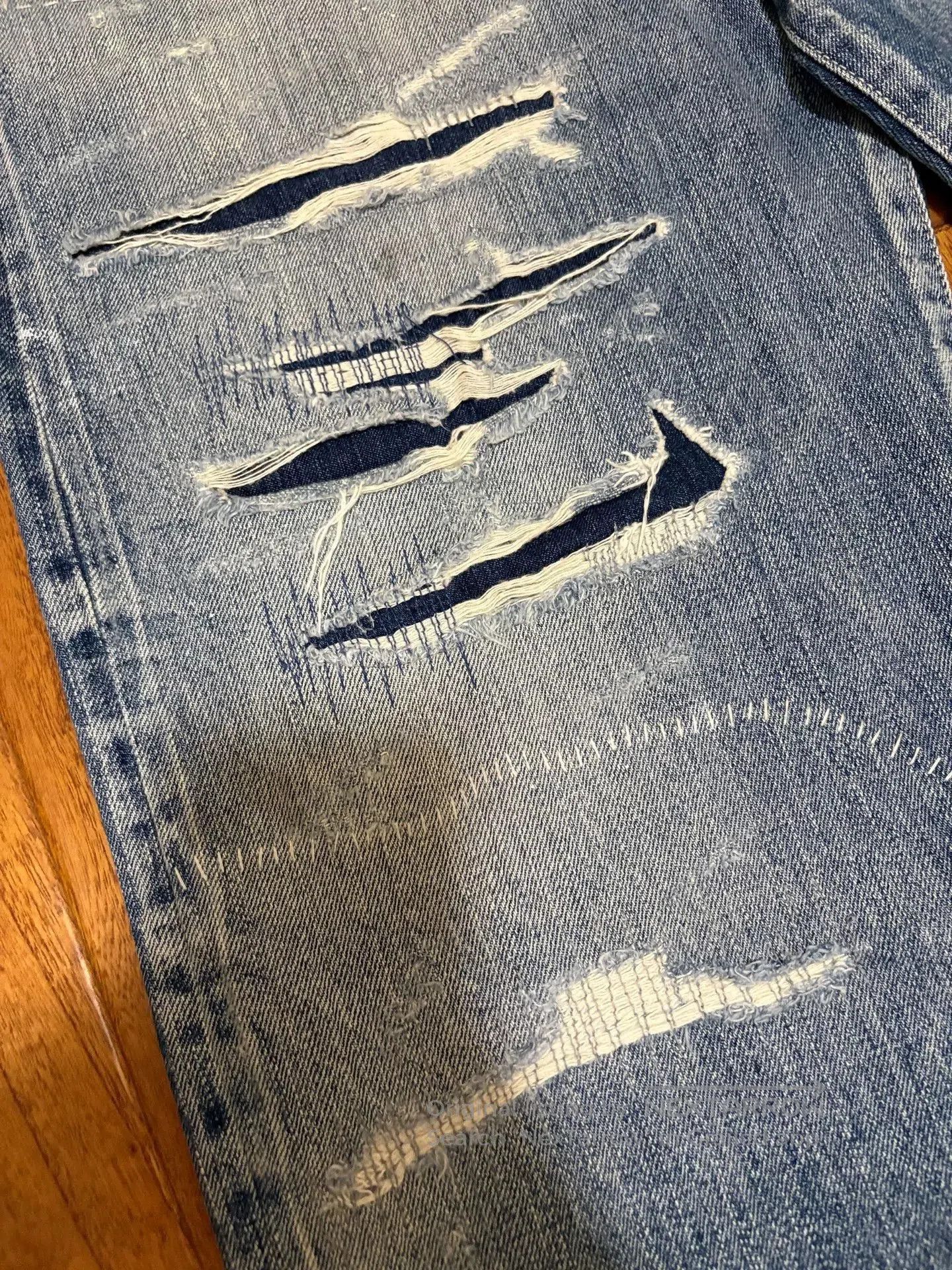 Neighborhood neighborhood scratch savage distressed denim pants. Size US 32 / EU 48 - 3 Thumbnail