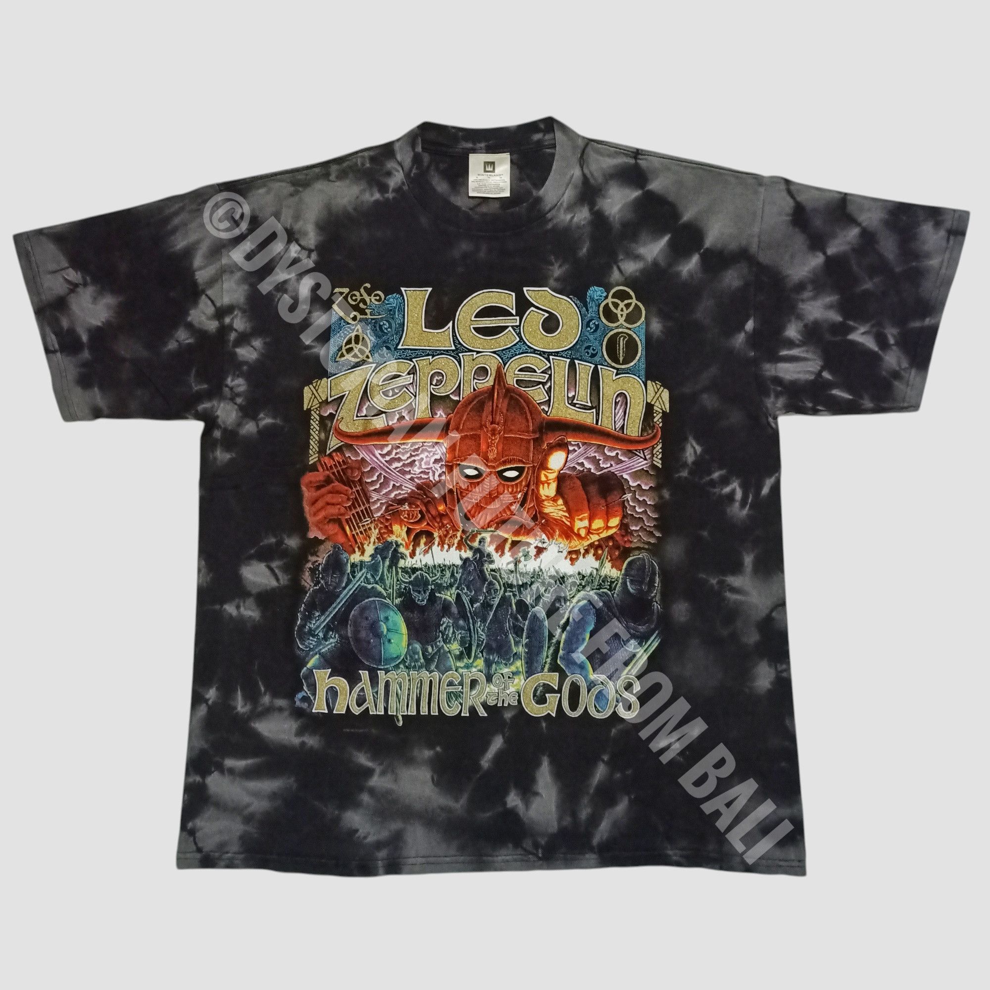 Led Zeppelin Vintage 1999 Led Zeppelin Hammer Of The Gods Tie Dye Tshirt Size US XXL / EU 58 / 5 - 1 Thumbnail