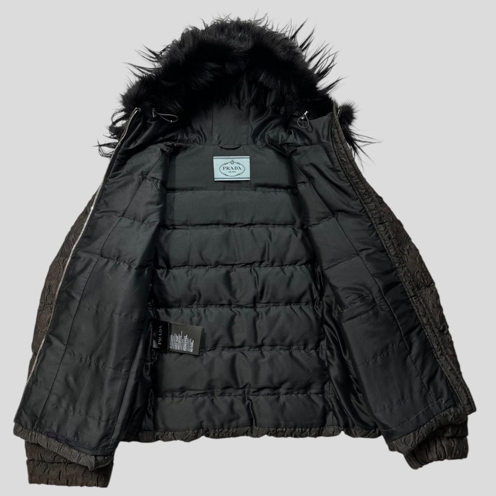 Prada Prada 2014 Extreme Fur Silk & Wool Textured Puffer Jacket S Size US S / EU 44-46 / 1 - 6 Thumbnail