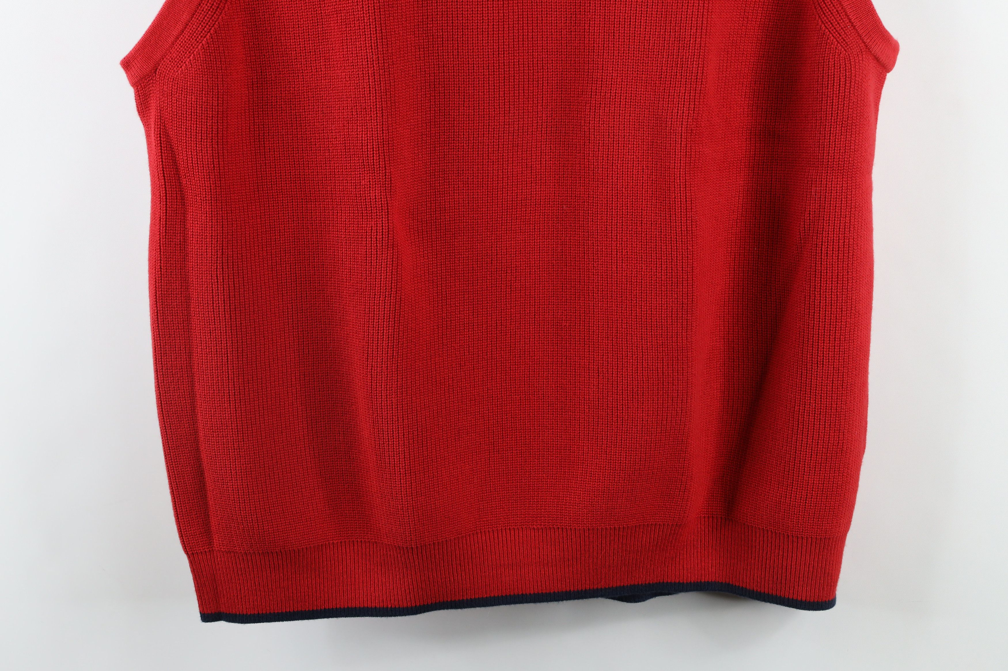 Tommy Hilfiger × Vintage Vintage 90s Tommy Hilfiger Ribbed Knit Sweater Vest Red Size US XL / EU 56 / 4 - 3 Thumbnail