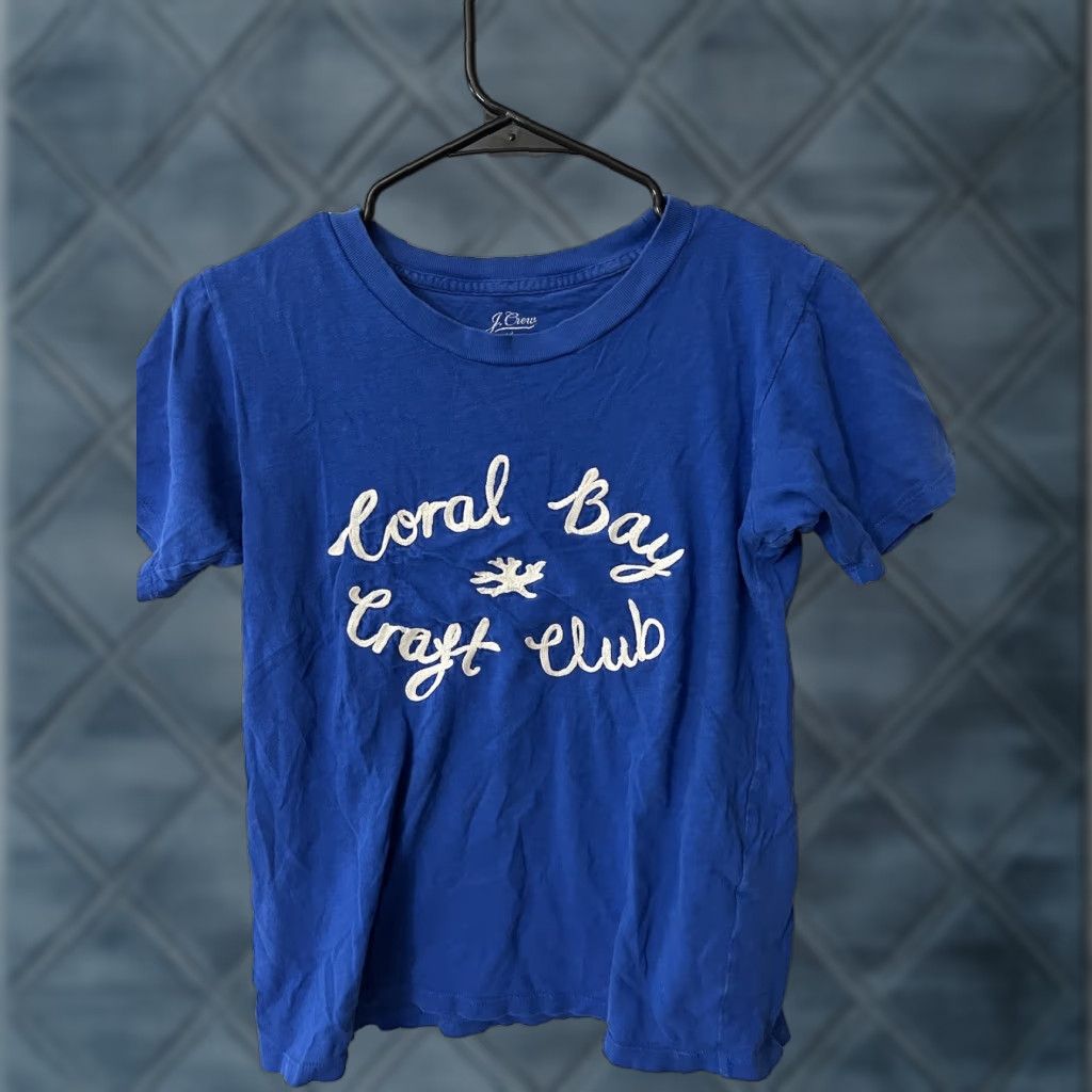J.Crew J.Crew T-Shirt Coral Bay Craft Club Caribbean Destination Painter Tee Women's XS Blue Embroidered Beach Souvenir Travel Vacation Barbados 90s? Size XS / US 0-2 / IT 36-38 - 1 Thumbnail