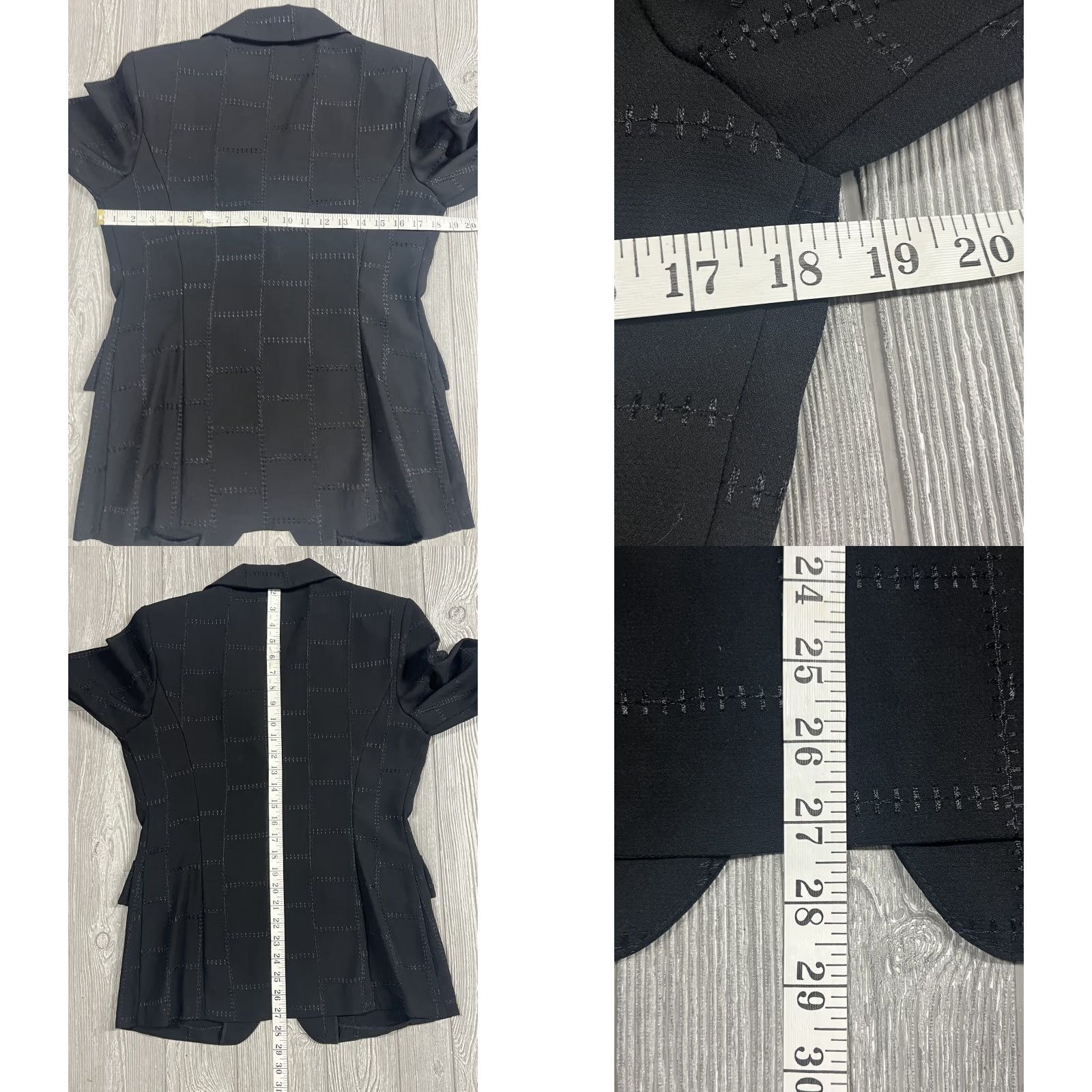 Vintage VINTAGE Studio C Blazer_Jacket Women’s 10 Black 2 Button Patchwork Design Canada Size L / US 10 / IT 46 - 8 Thumbnail