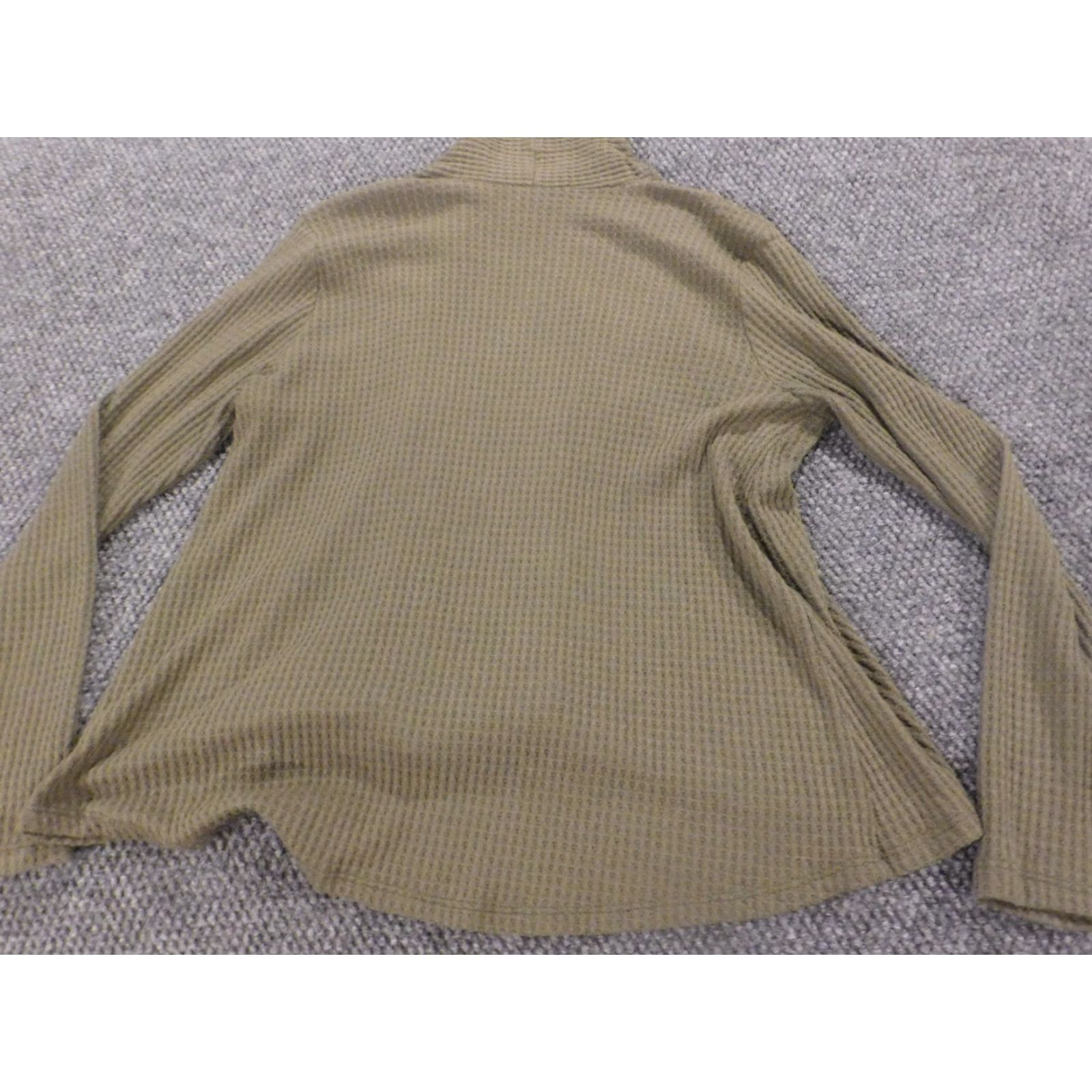 Vintage Paper Crane Cardigan Sweater Long Sleeve V-Neck Green M Womens Stretch Puff Sleeve Bow Button Knitted Cotton Size M / US 6-8 / IT 42-44 - 7 Thumbnail