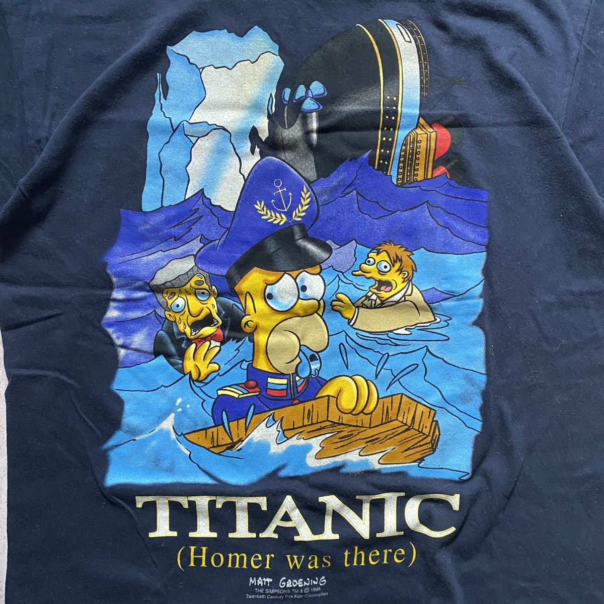 Cartoon Network VINTAGE 1998 THE SIMPSONS PARODY TITANIC HUMOR T SHIRT 178 Size US M / EU 48-50 / 2 - 3 Thumbnail