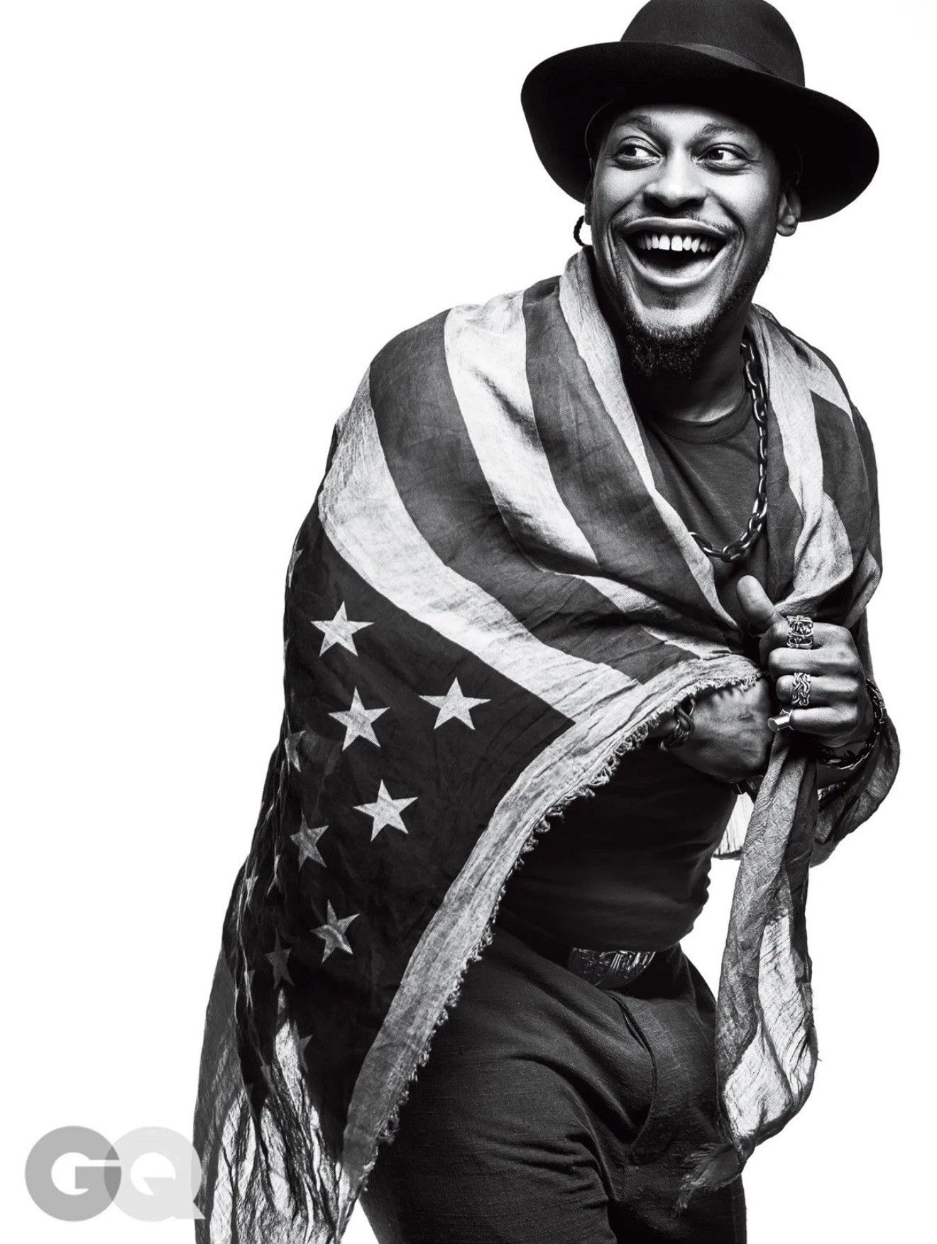 John Varvatos JOHN VARVATOS American Flag Fringe Scarf Runway Nettspend Size ONE SIZE - 1 Thumbnail