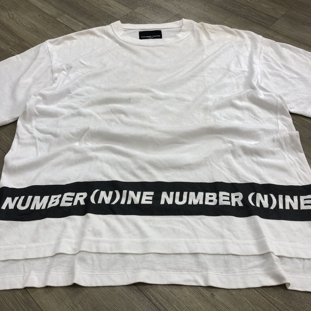 Japanese Brand × Number (N)ine × Takahiromiyashita The Soloist. Vintage Number (N)ine Denim Spell Out White Tee Size US M / EU 48-50 / 2 - 8 Thumbnail