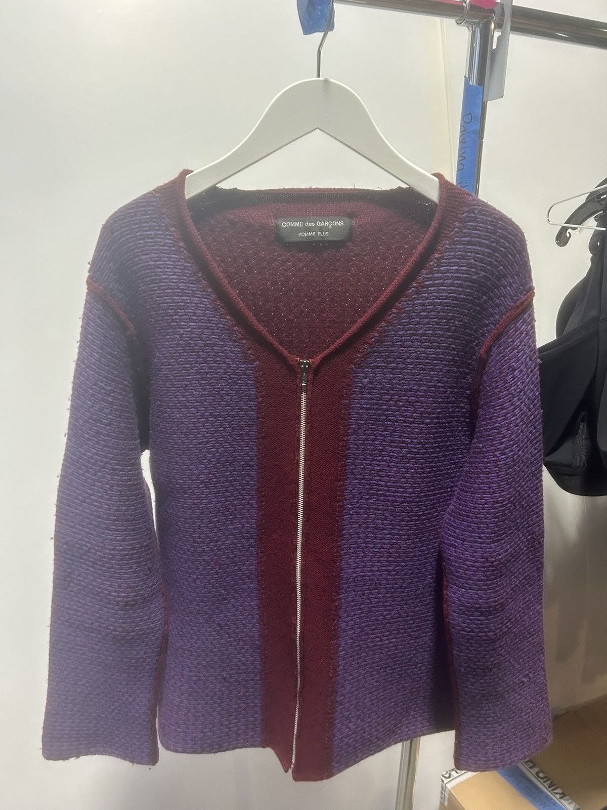 image of Comme Des Garcons x Comme Des Garcons Homme Plus Cdg Homme Plus Zip Cardigan in Purple (Size Small)