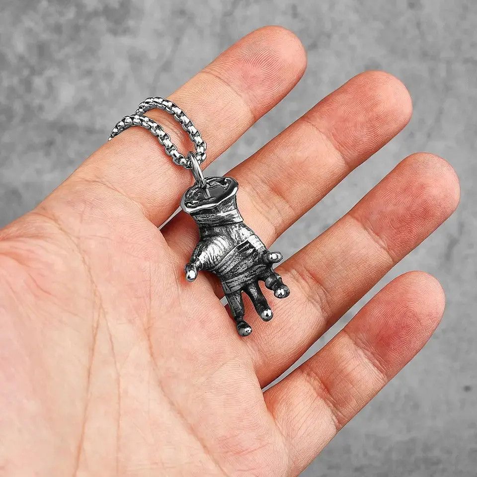 Jewelry Gothic Devil Hand Skull Pendant Necklace Size ONE SIZE - 1 Thumbnail