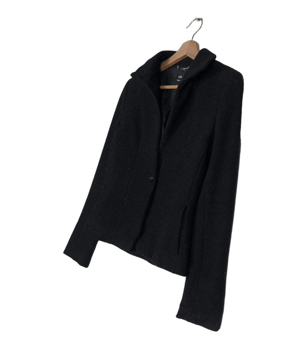 Japanese Brand 🔥RICH BLACK CROPPED WOOL JACKET INED JAPAN Size M / US 6-8 / IT 42-44 - 3 Thumbnail