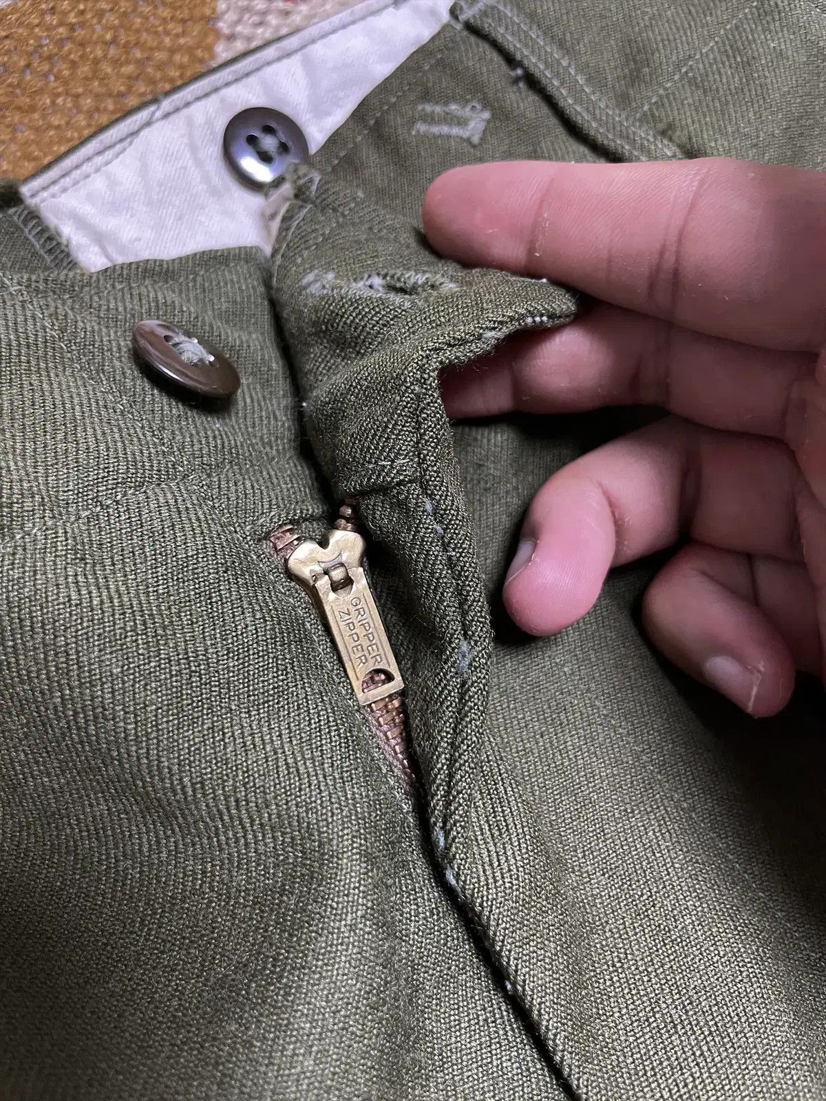 Vintage 50s M51 Original Milspec Wool Field Trouser/Pants (OG-107)) Size US 34 / EU 50 - 3 Thumbnail